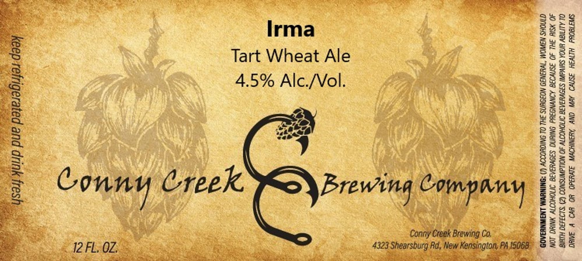 Irma by Conny Creek Brewing Company - beer label
