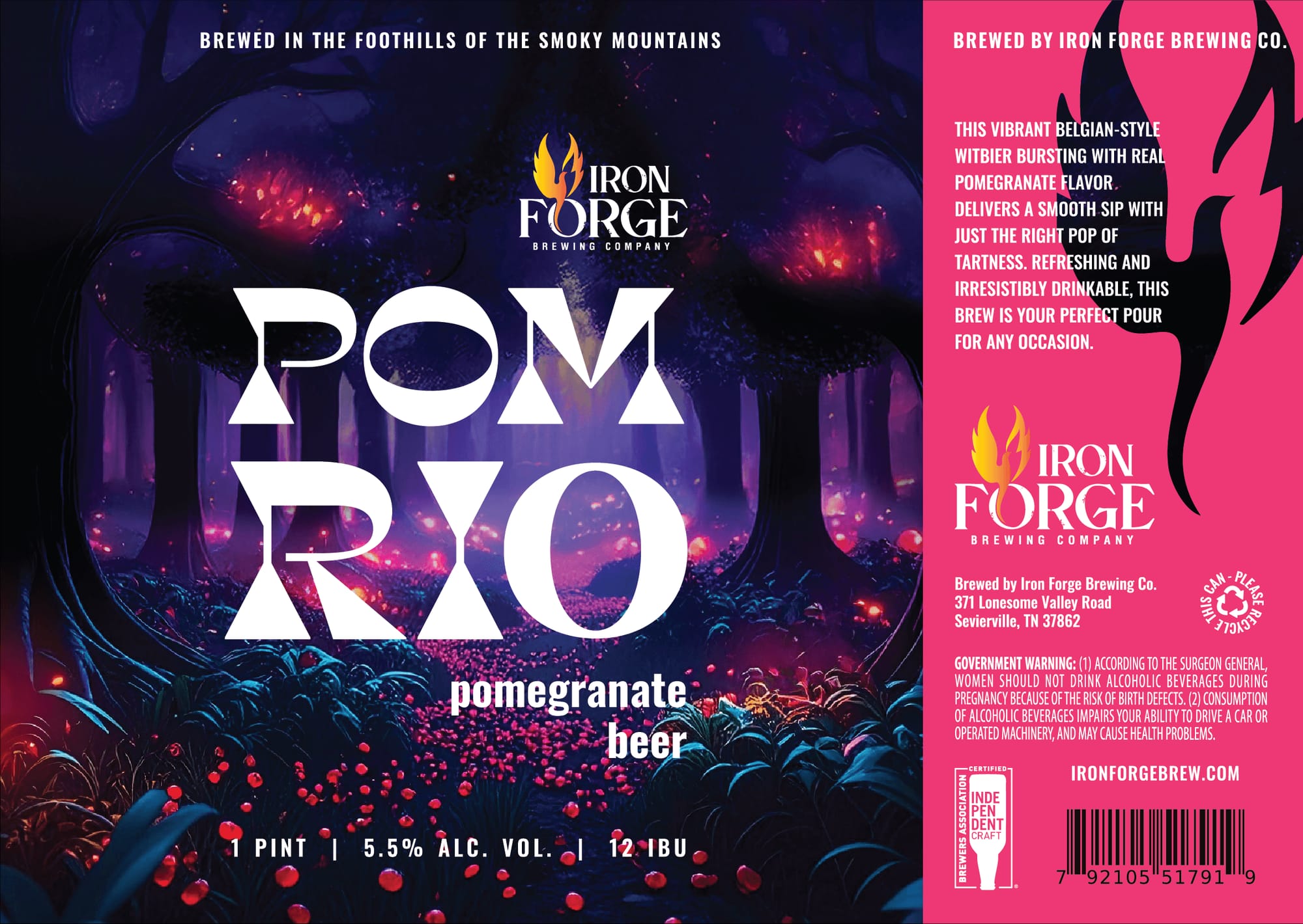 Pom Rio by Iron Forge Brewing Company - beer label