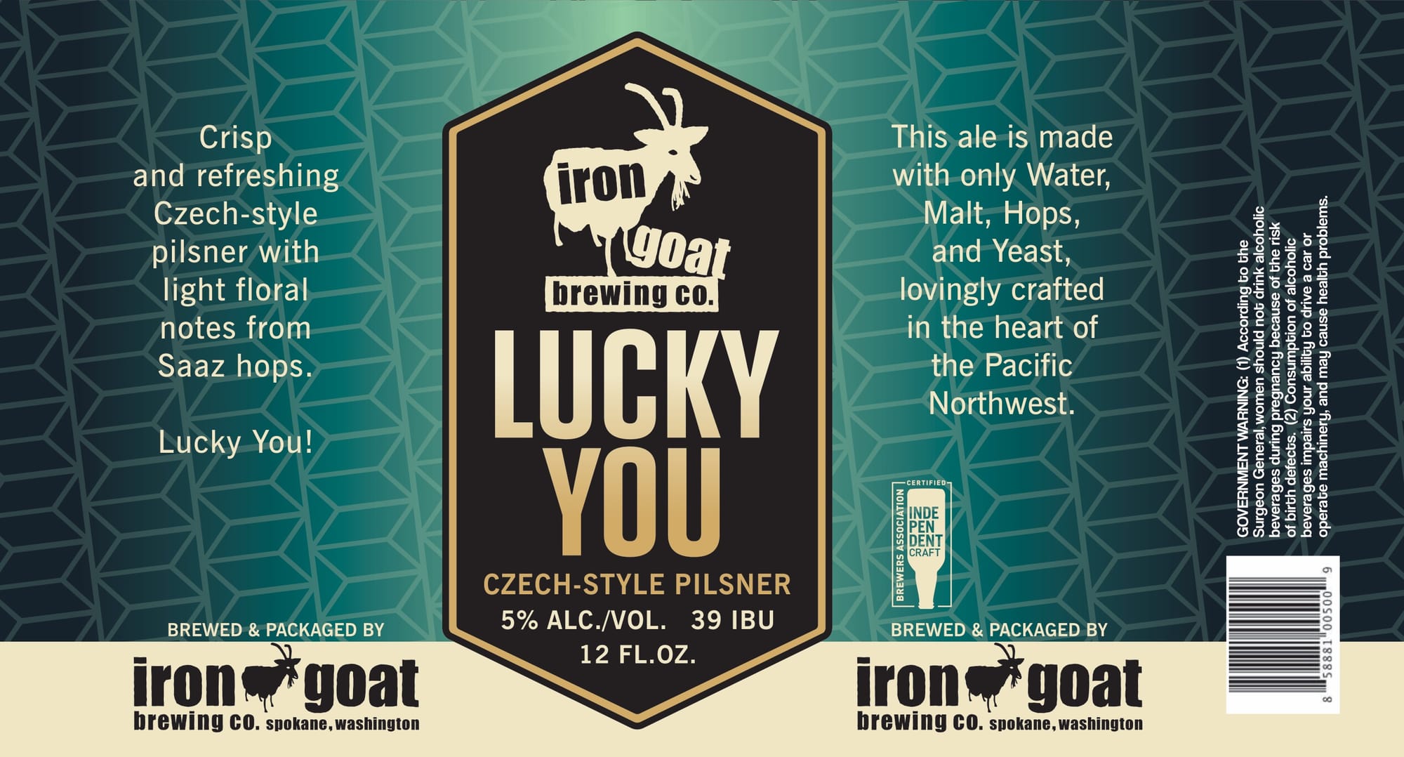 Lucky You by Iron Goat Brewing Co. - beer label