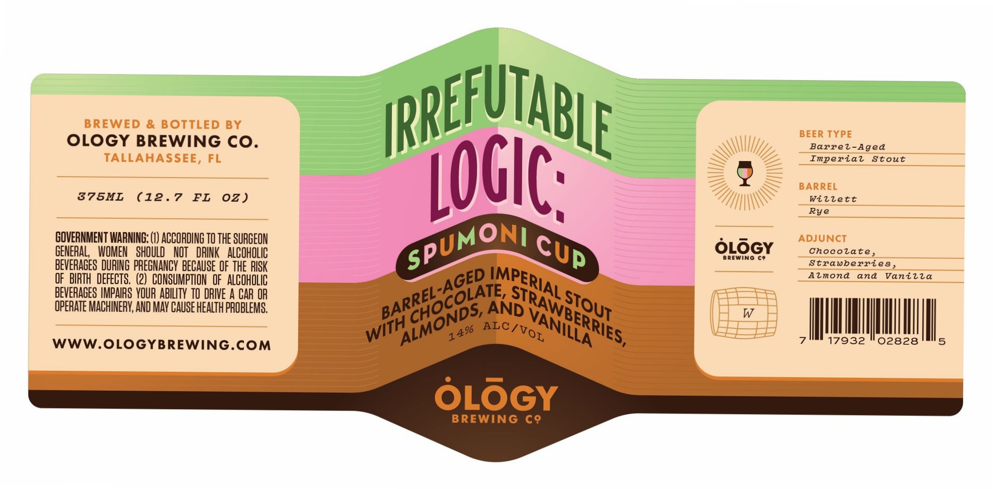 Irrefutable Logic, Spumoni Cup by Ology Brewing Co. - beer label