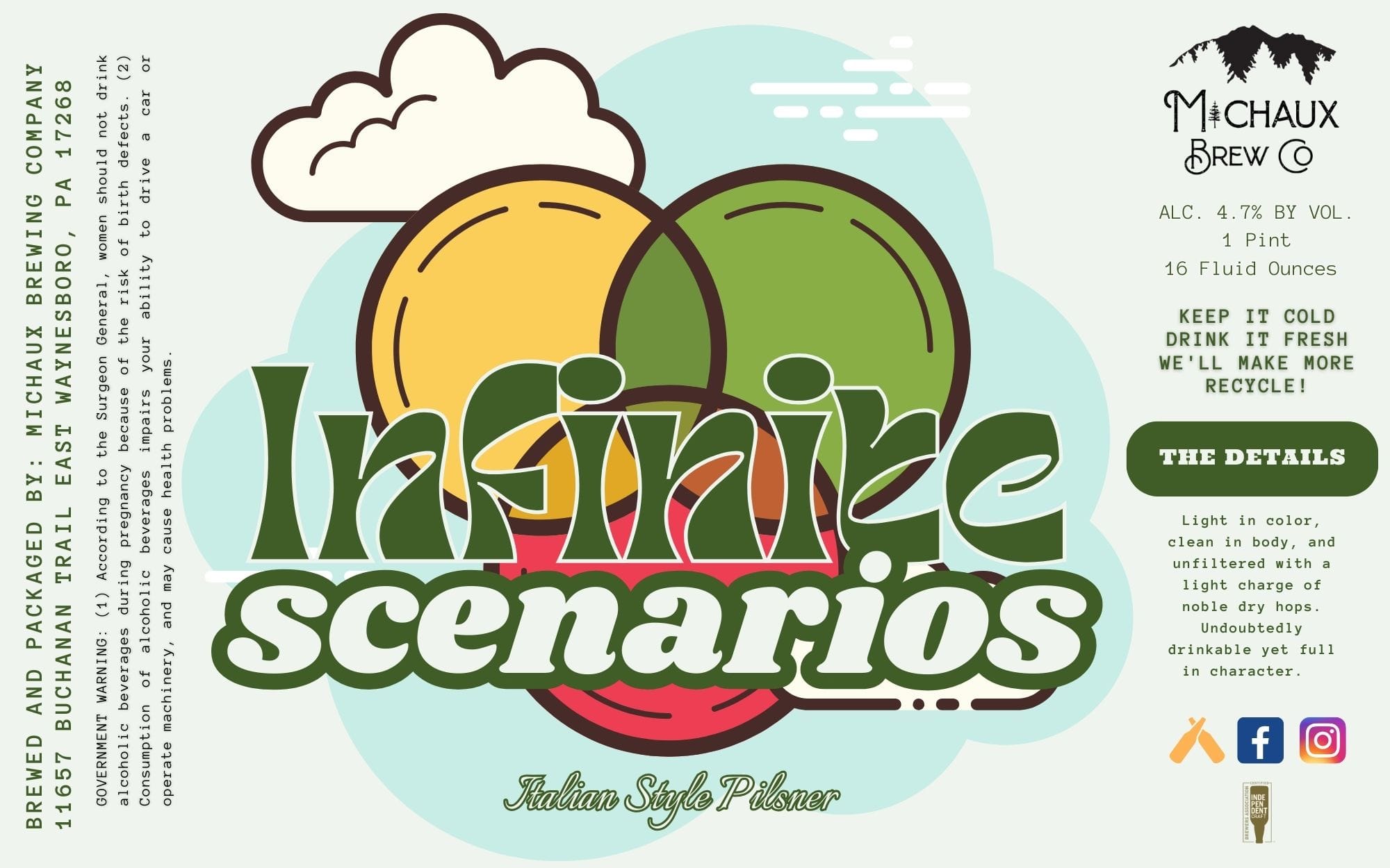 Irvine Scenarios by Michaux Brew Co. - beer label