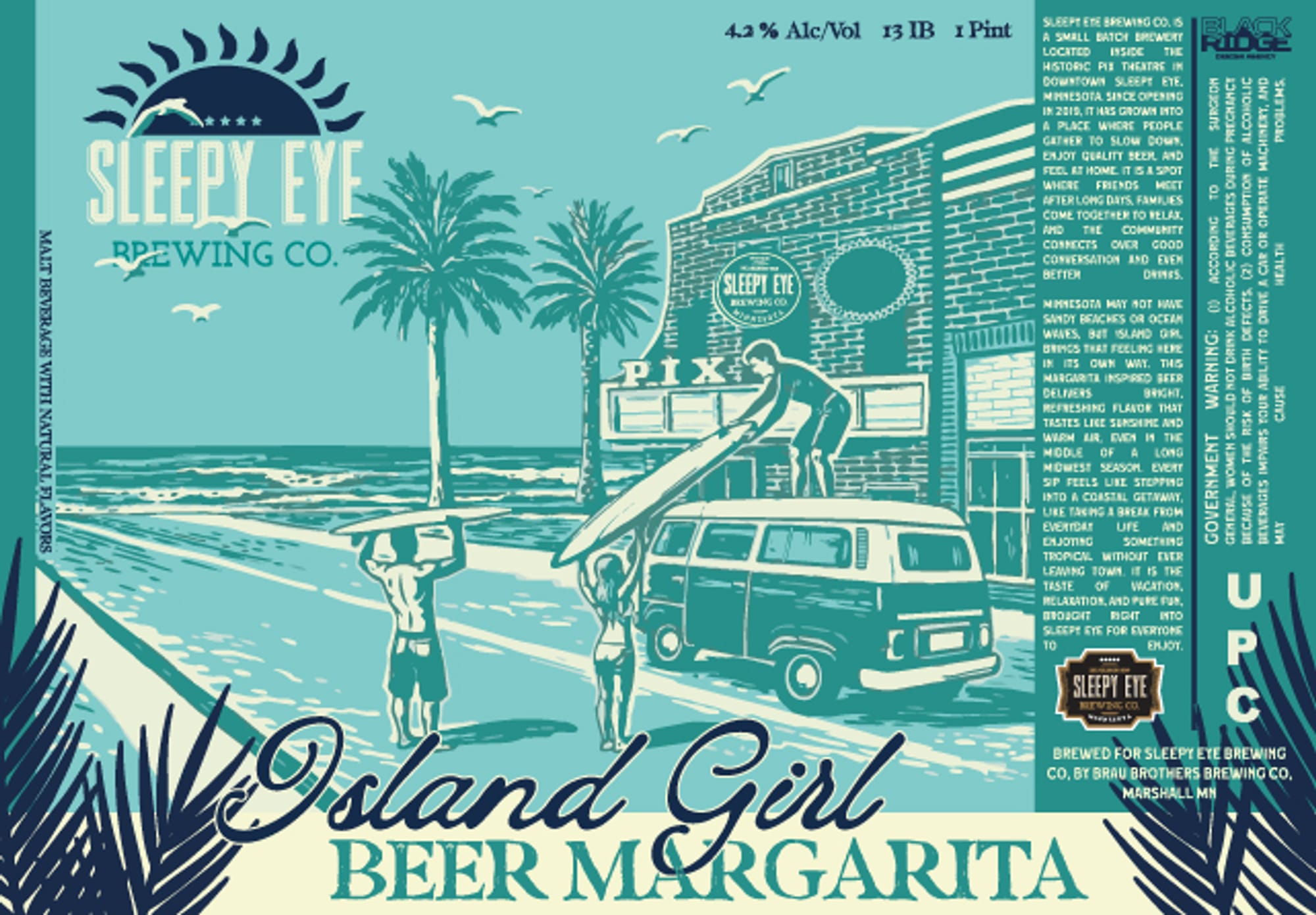 Island Girl Beer Margarita by Sleepy Eye Brewing Co. - beer label