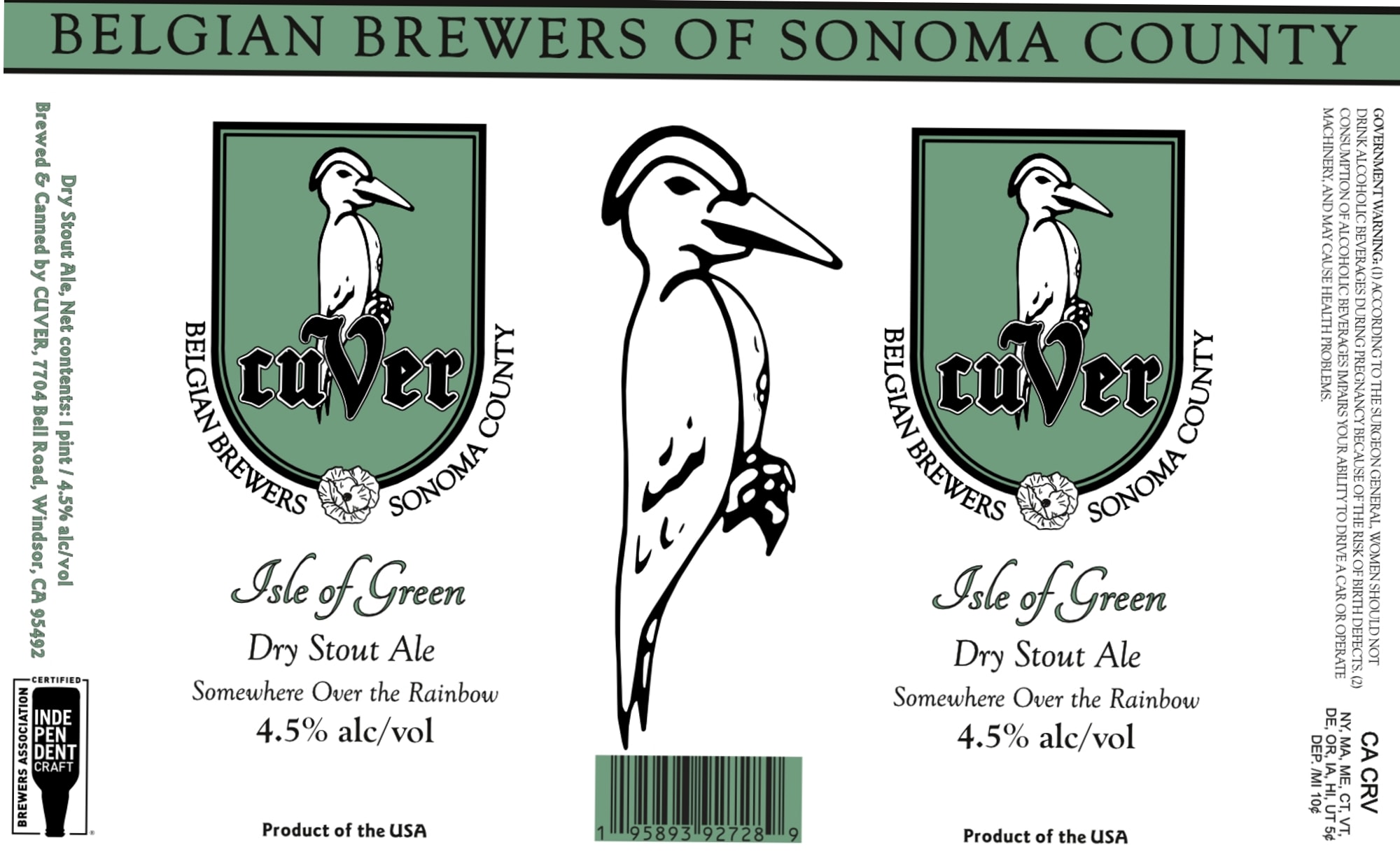 Isle of Green by Belgian Brewers of Sonoma County - beer label