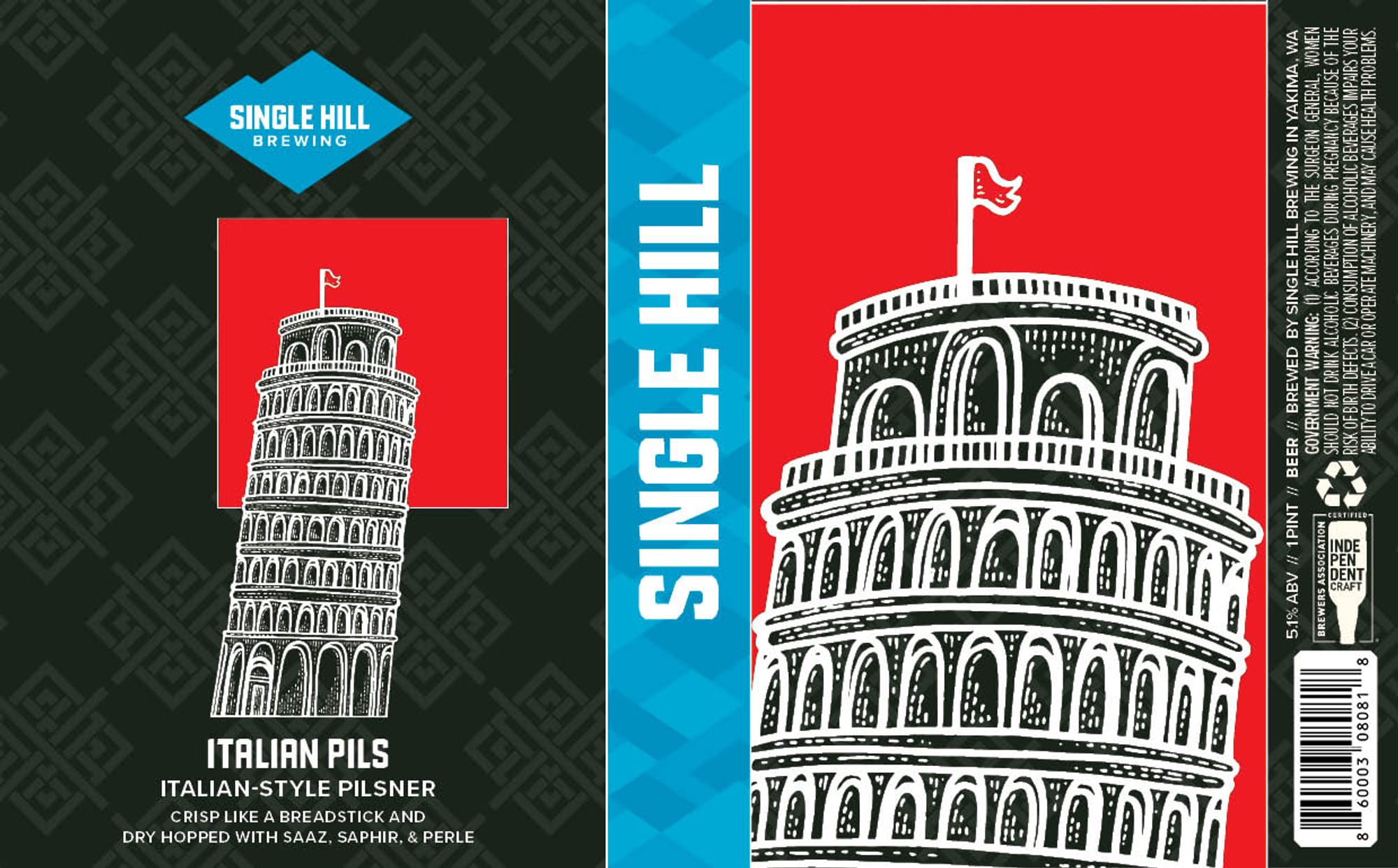 Italian Pilsner by Single Hill Brewing - beer label