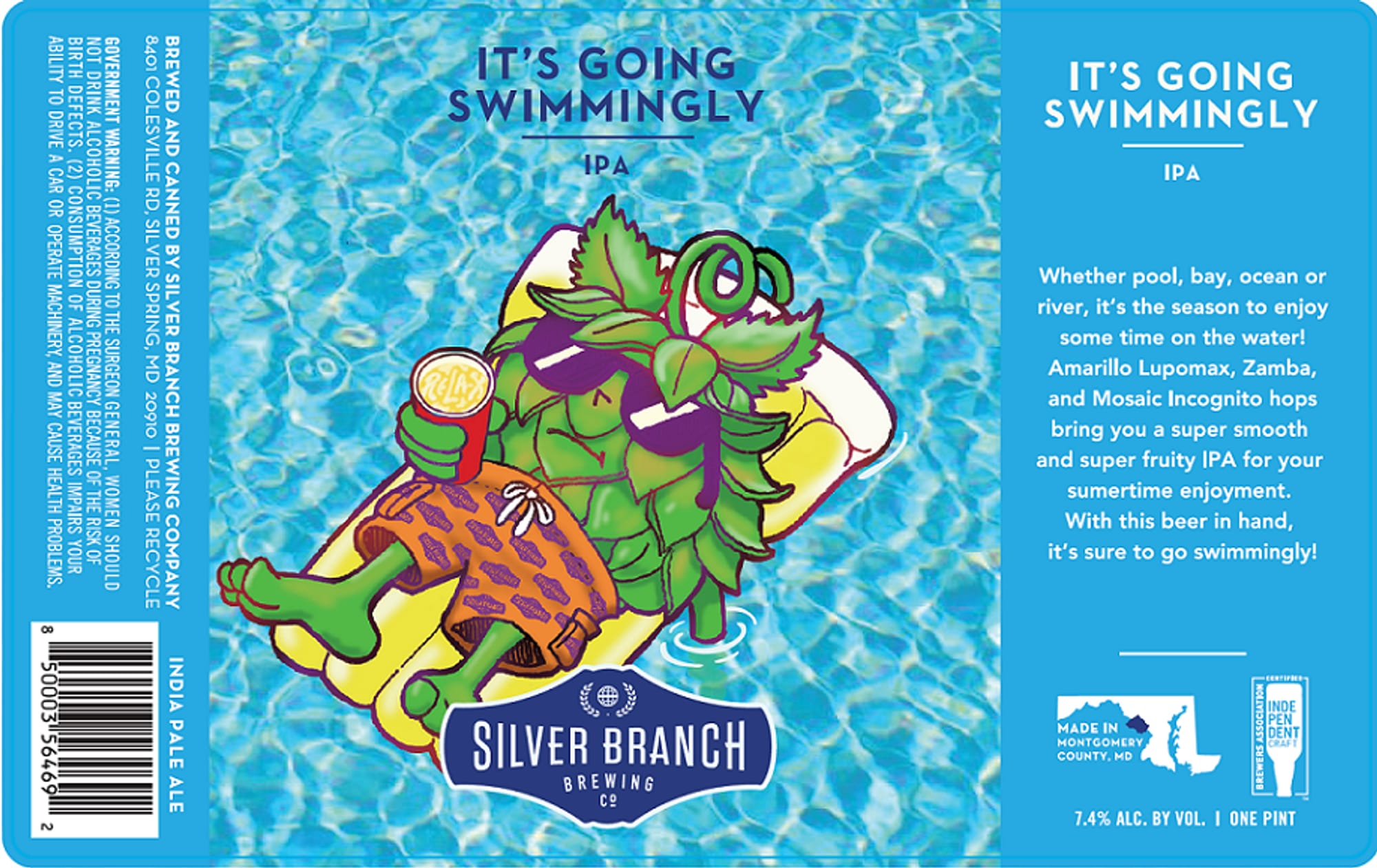 It’s Going Swimmingly by Silver Branch Brewing Company - beer label