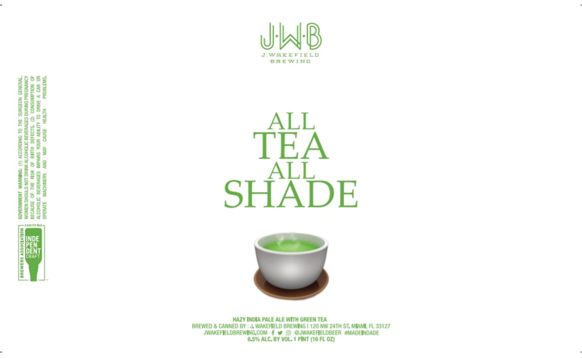 All Tea All Shade by J. Wakefield Brewing - beer label