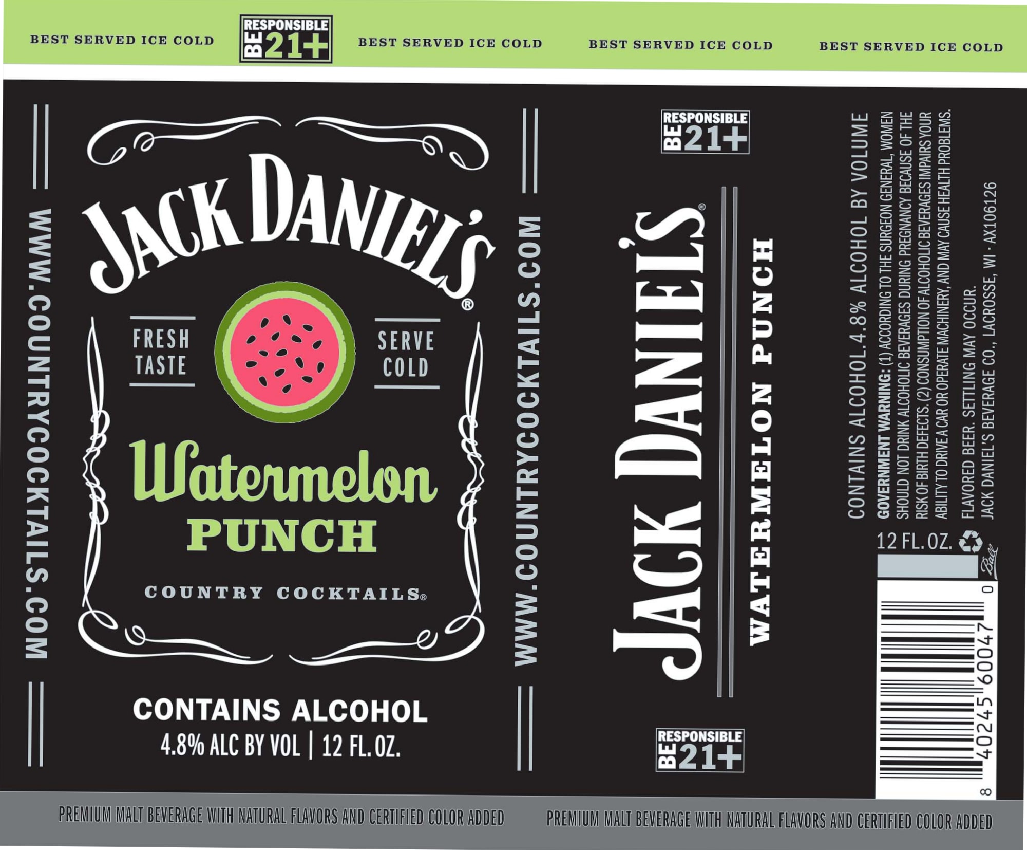 Jack Daniel’s Watermelon Punch by Jack Daniel’s Beverage Co. - beer label