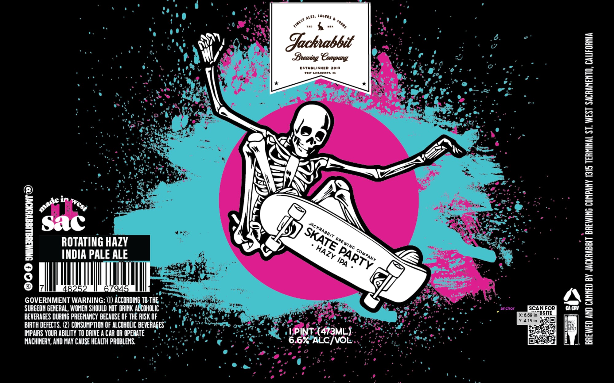 Skate Party by Jackrabbit Brewing Company - beer label