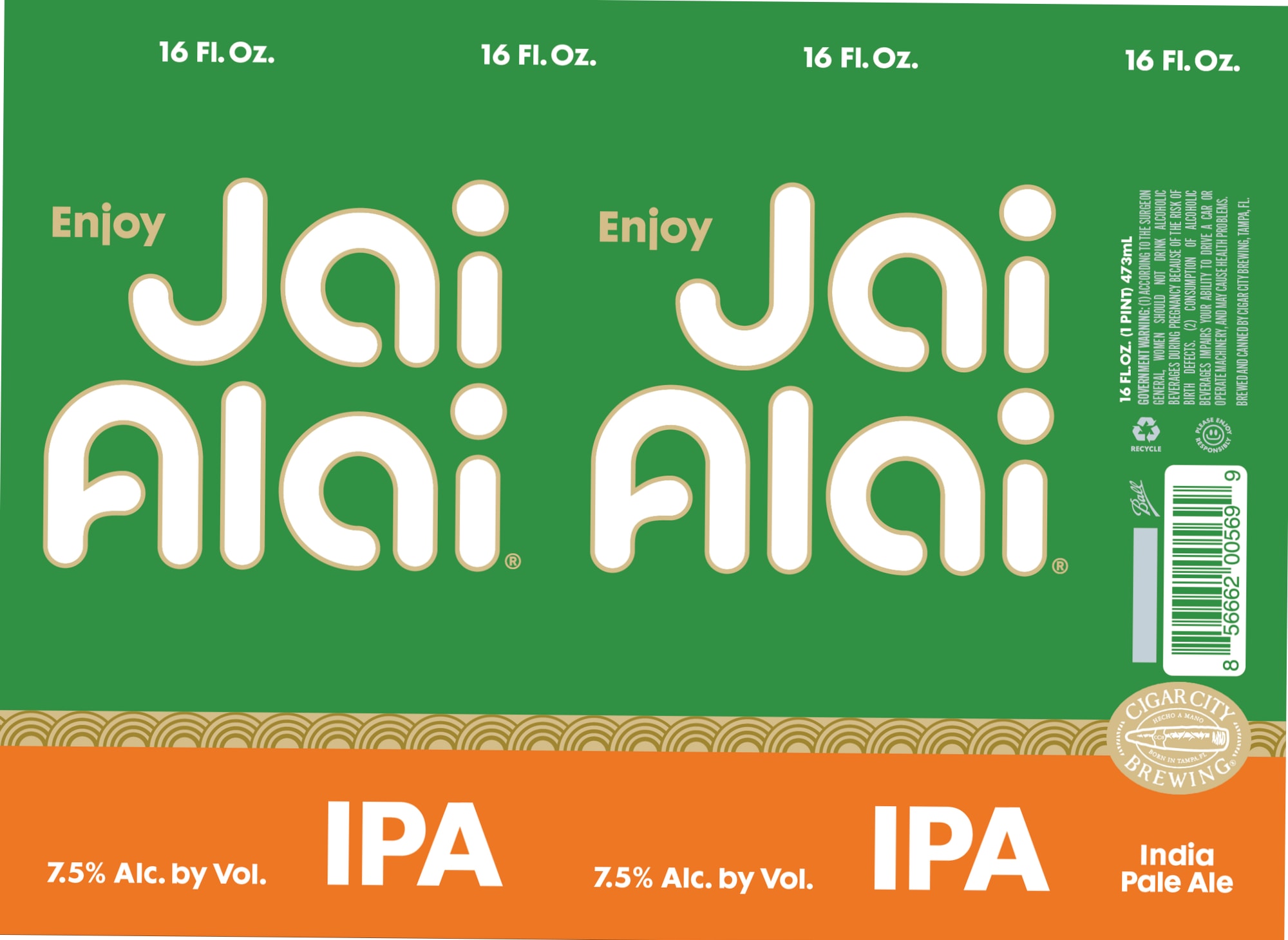 Jai Alai by Cigar City Brewing - beer label