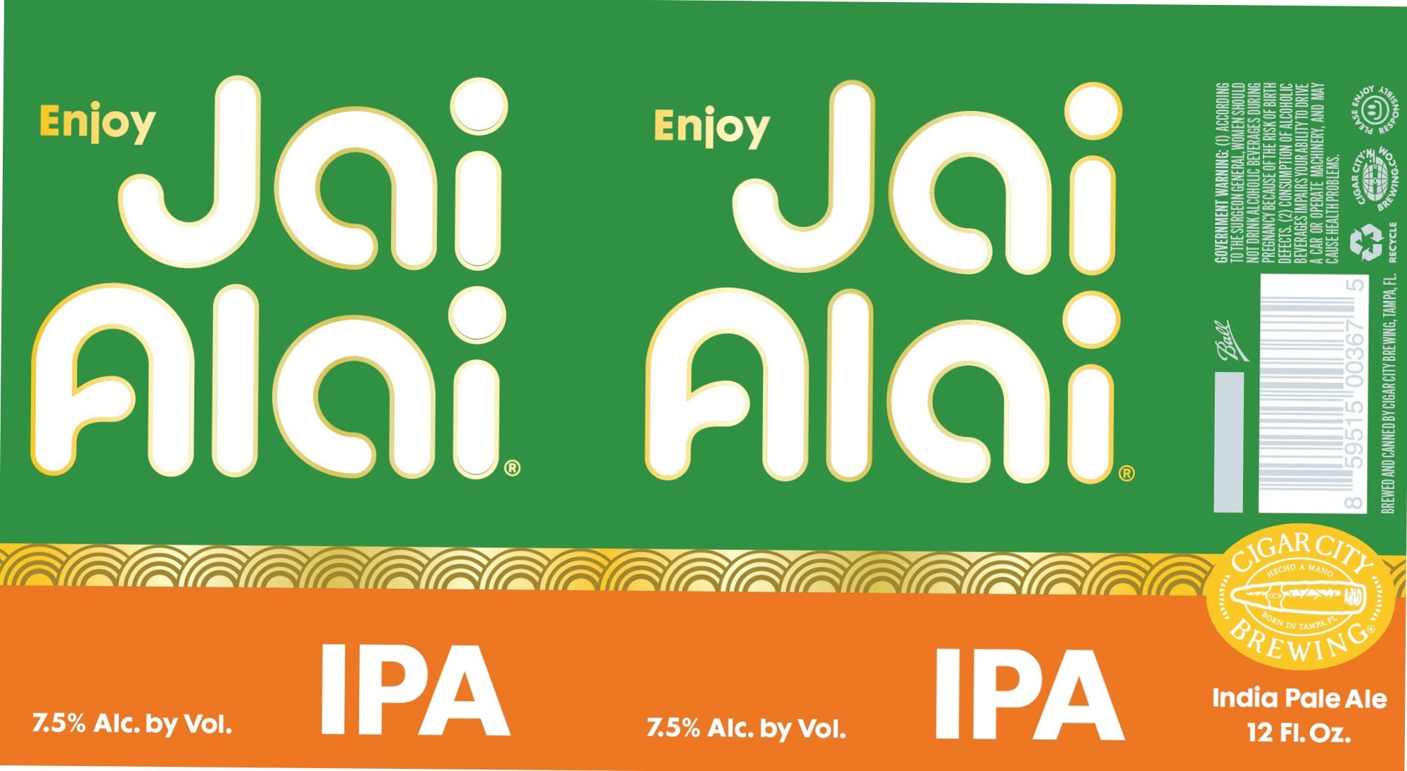Jai Alai IPA by Cigar City Brewing - beer label