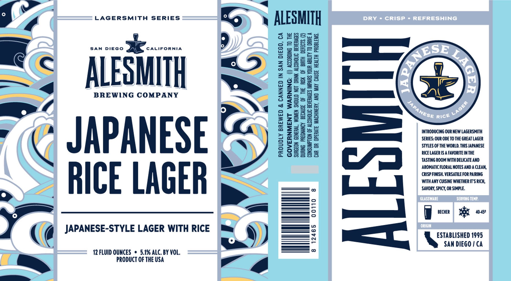 Japanese Rice Lager by Alesmith Brewing Company - beer label