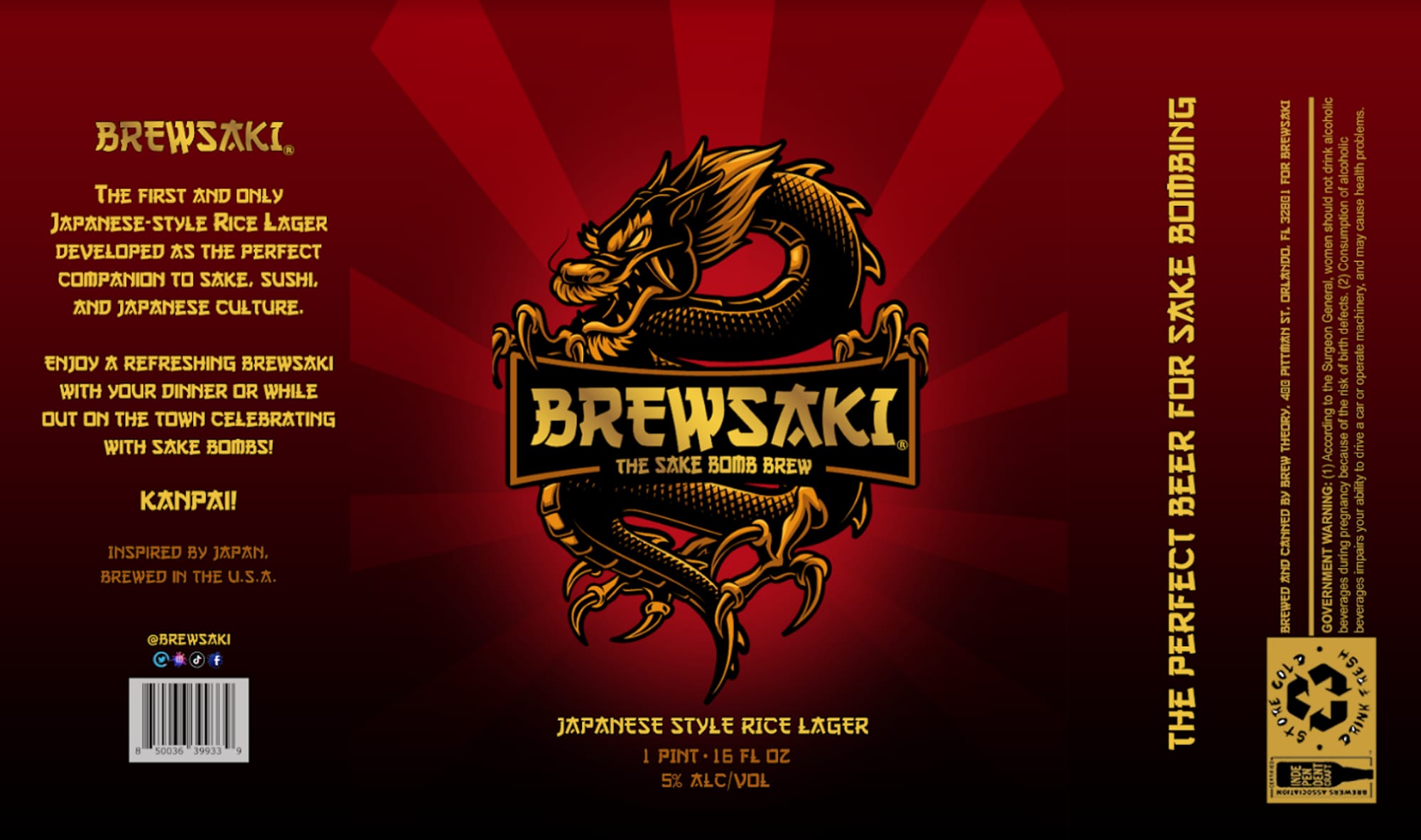 Brewsaki - The Sake Bomb Brew by Brewsaki - beer label