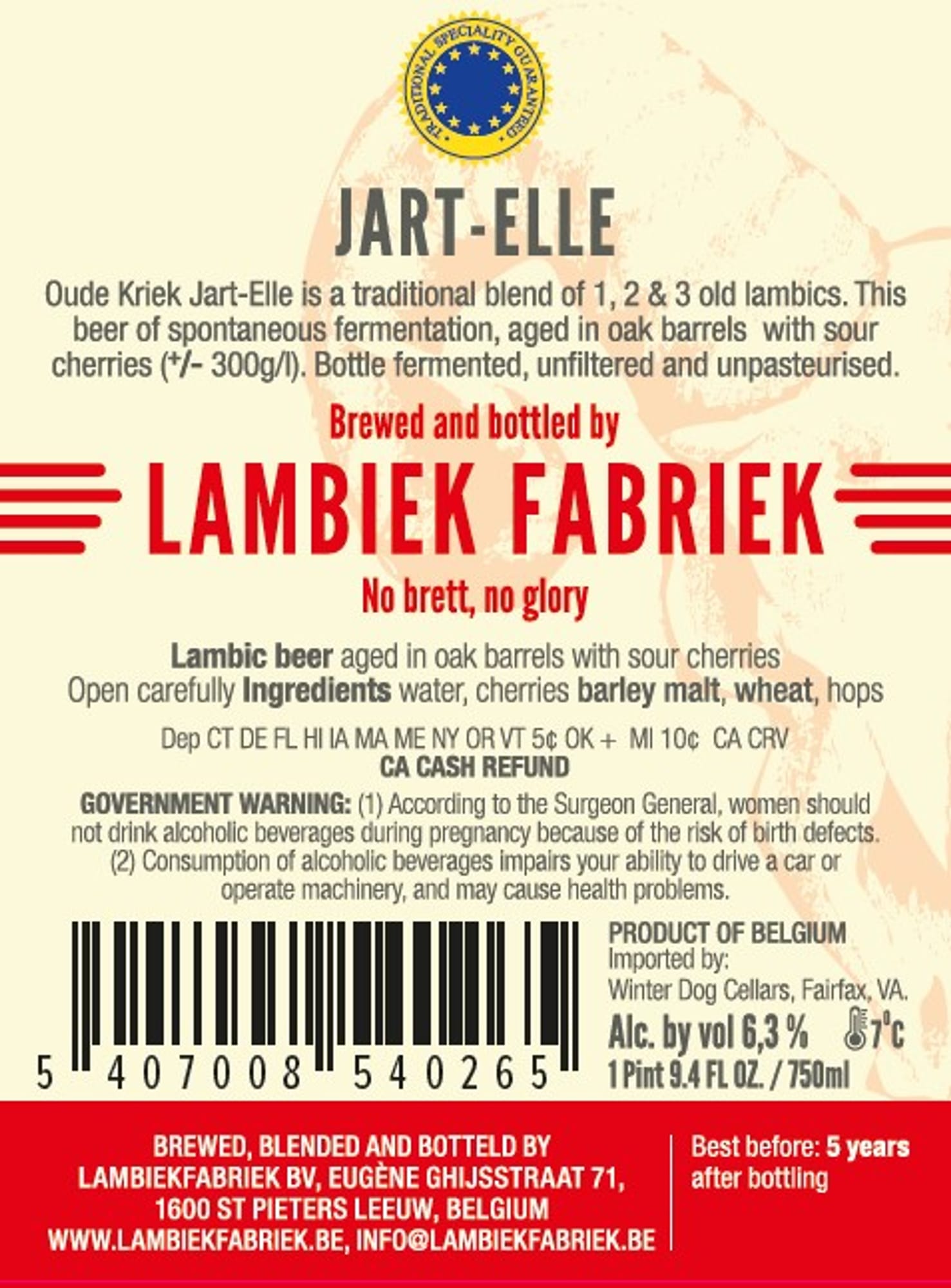 Jart-Elle by Lambiek Fabriek - beer label