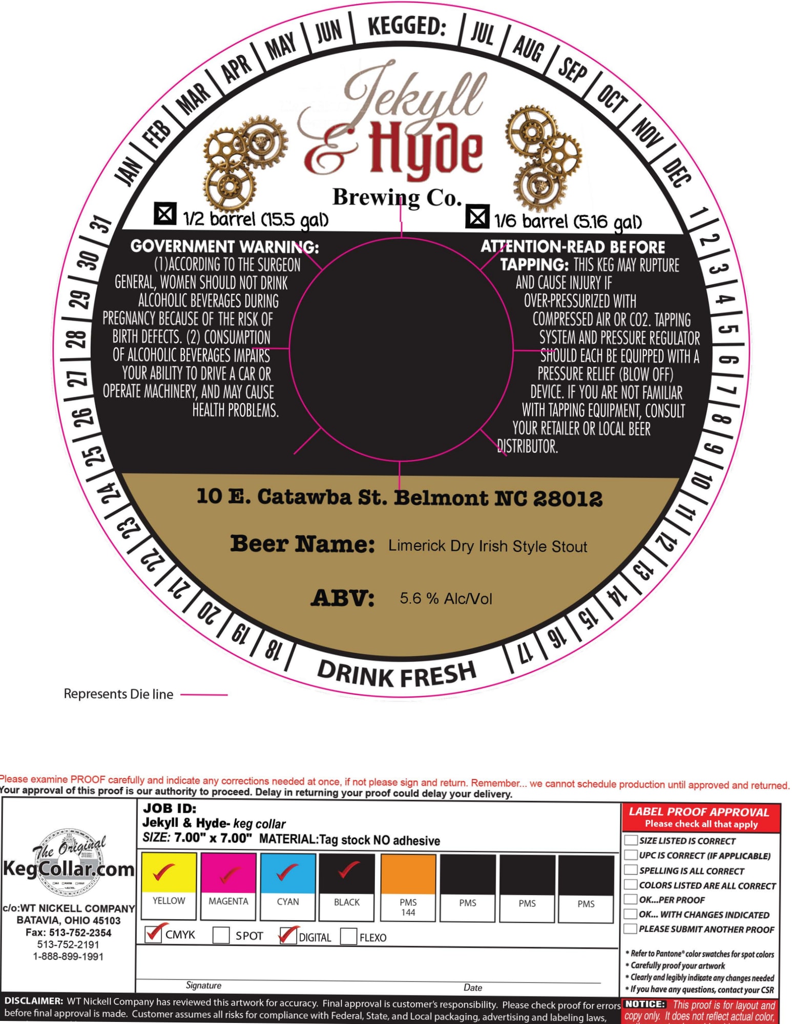 Limerick Dry Irish Style Stout by Jekyll & Hyde Brewing Co. - beer label