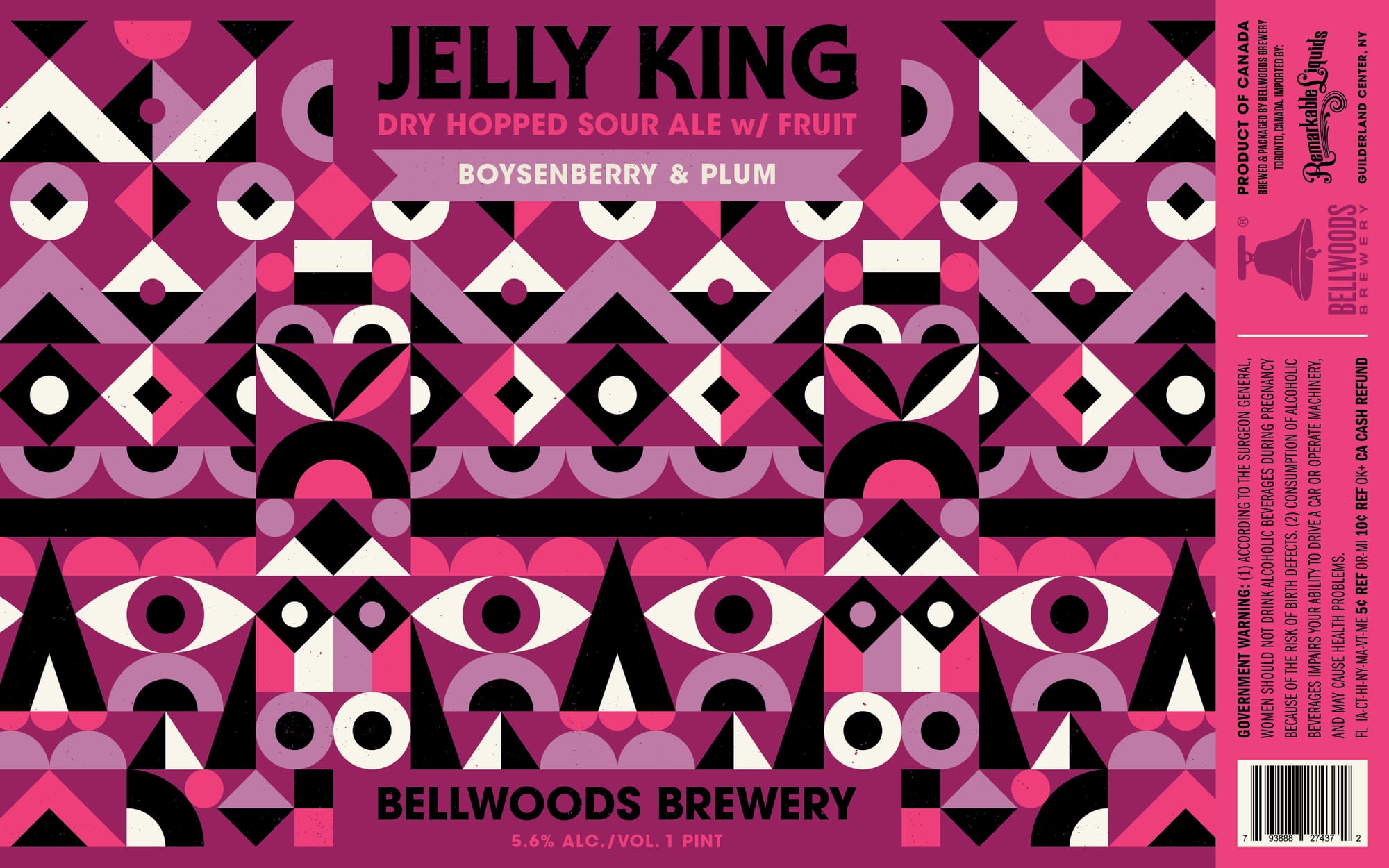 Jelly King by Bellwoods Brewery - beer label
