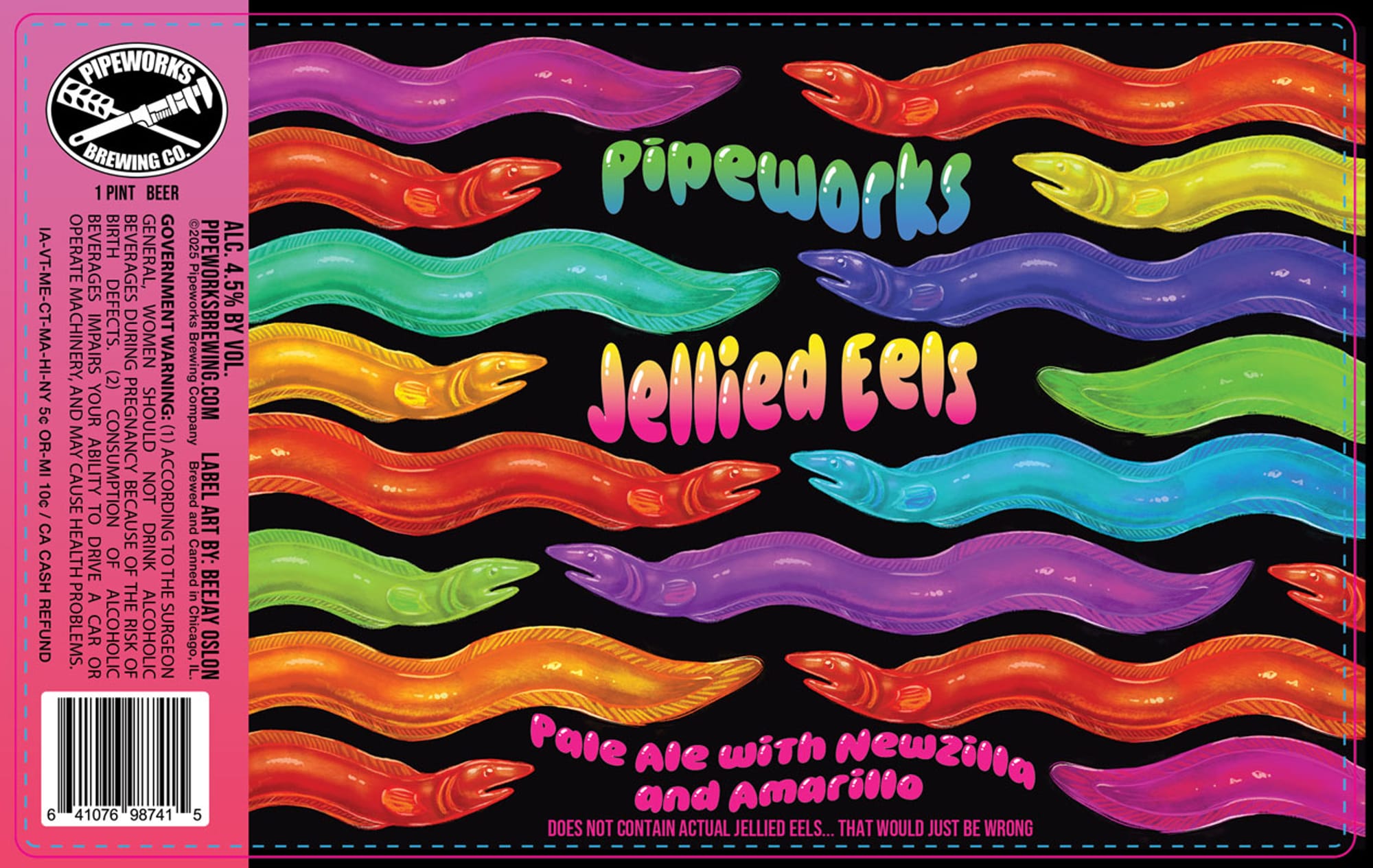 Jellyfish Ears by Pipeworks Brewing Co. - beer label