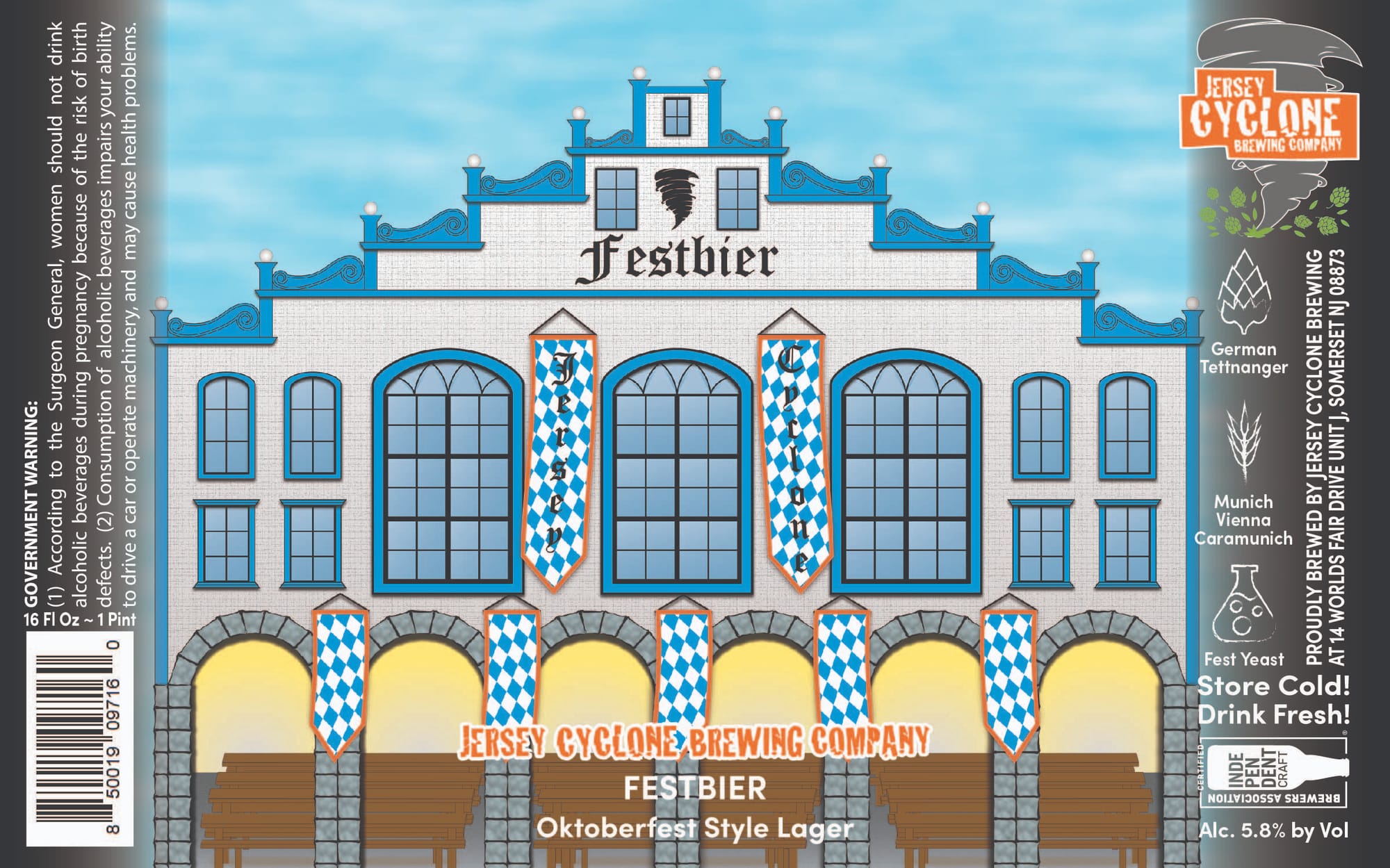Festbier by Jersey Cyclone Brewing Company - beer label