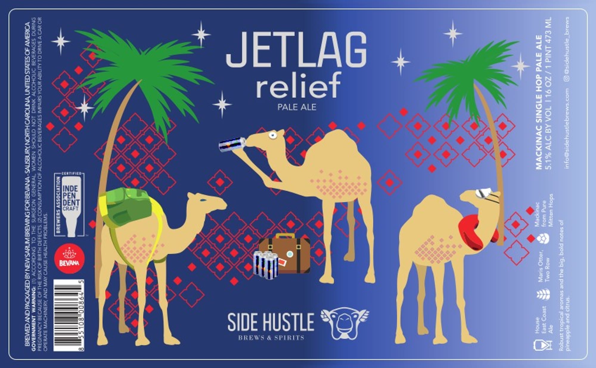 Jetlag Relief by Side Hustle Brews & Spirits - beer label