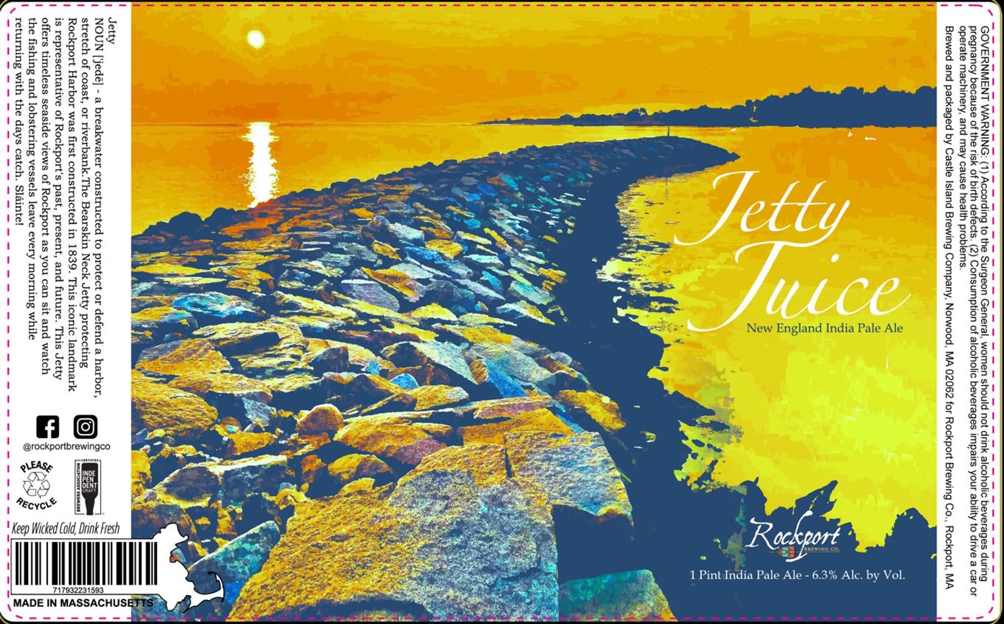 Jetty Juice by Rockport Brewing Co. - beer label