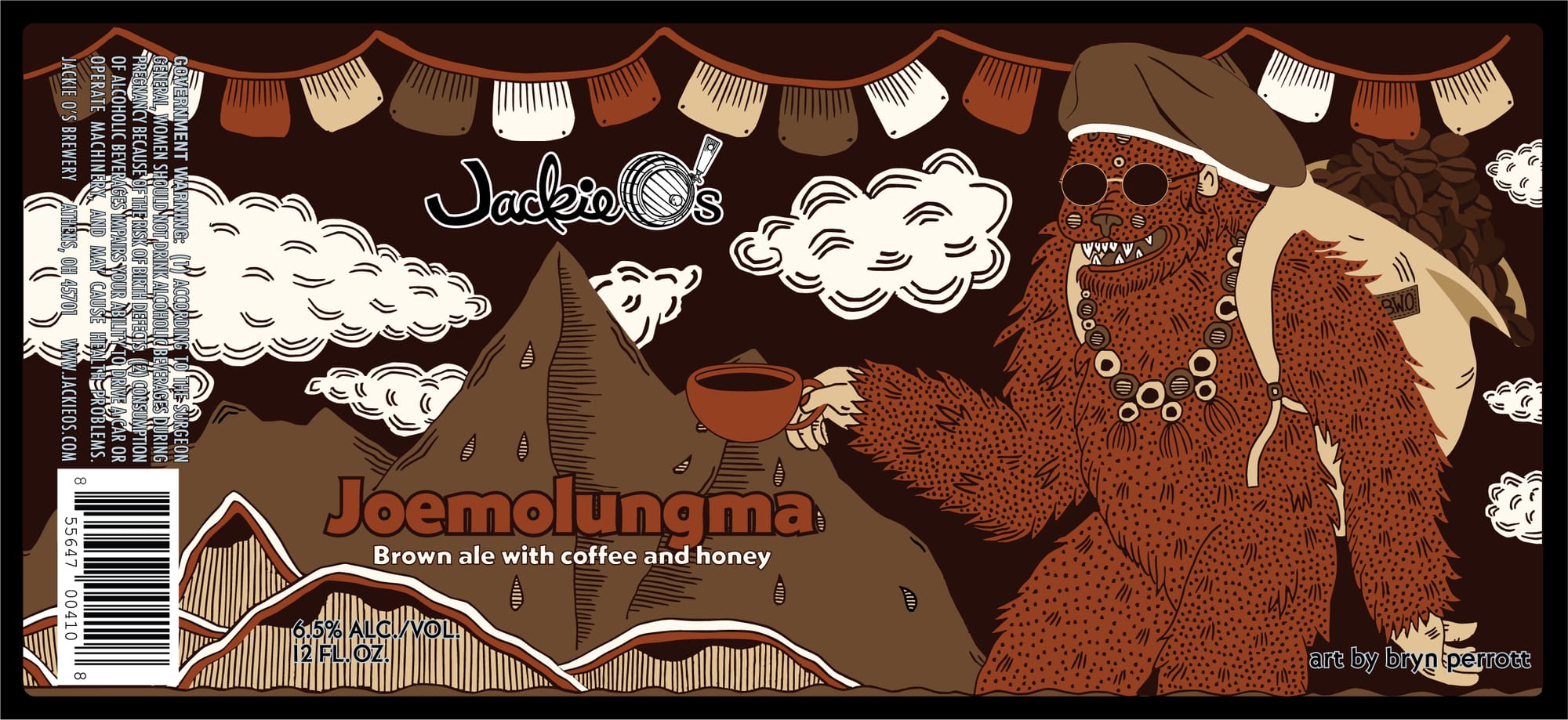 Joemolungma by Jackie O's Brewery - beer label