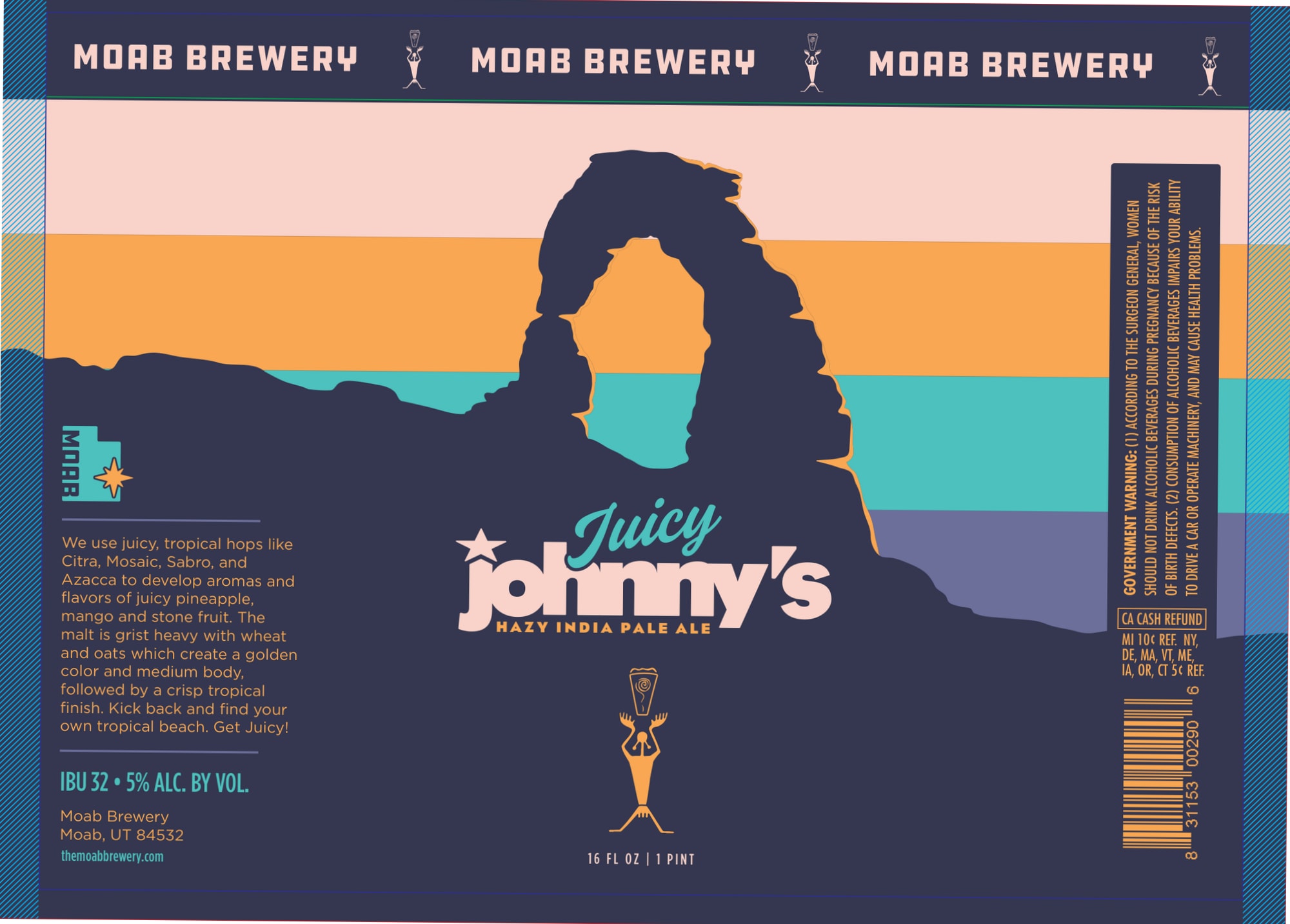 Johnny’s Hazy India Pale Ale by Moab Brewery - beer label