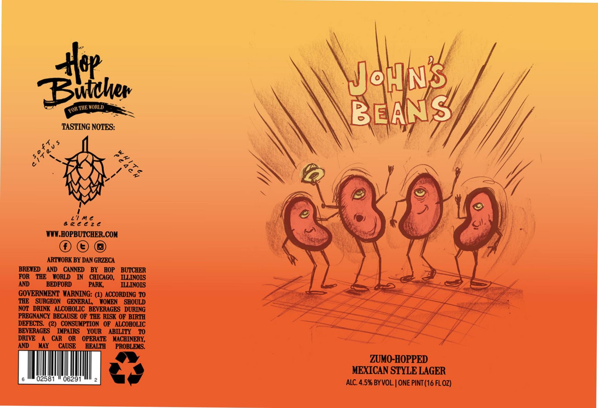 John’s Beans by Hop Butcher for the World - beer label