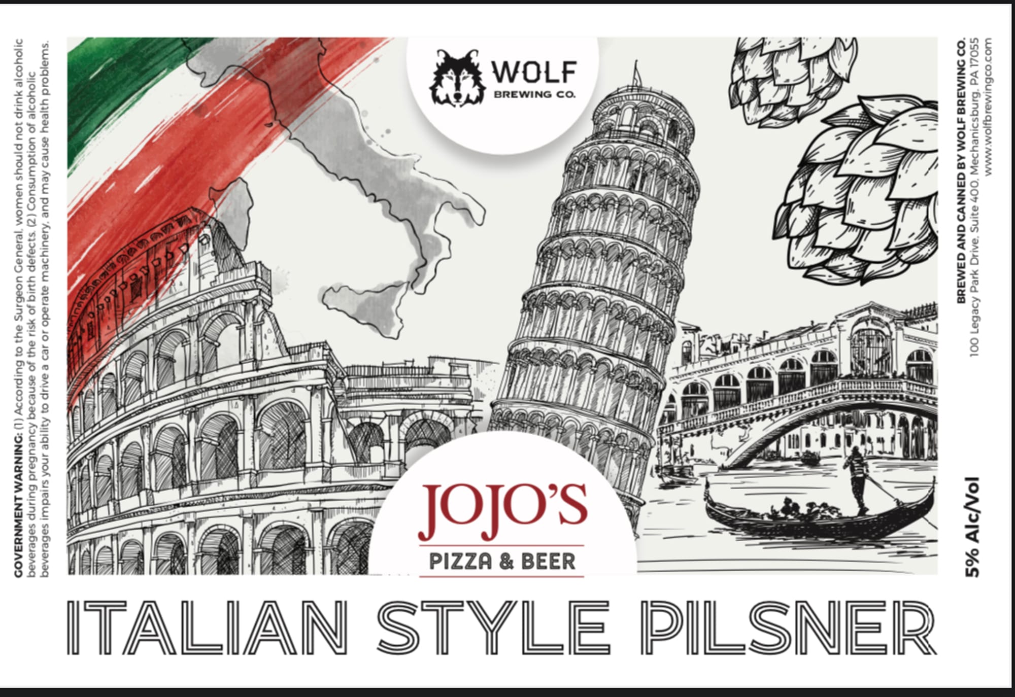 JoJo’s Pizza & Beer by Wolf Brewing Co. - beer label