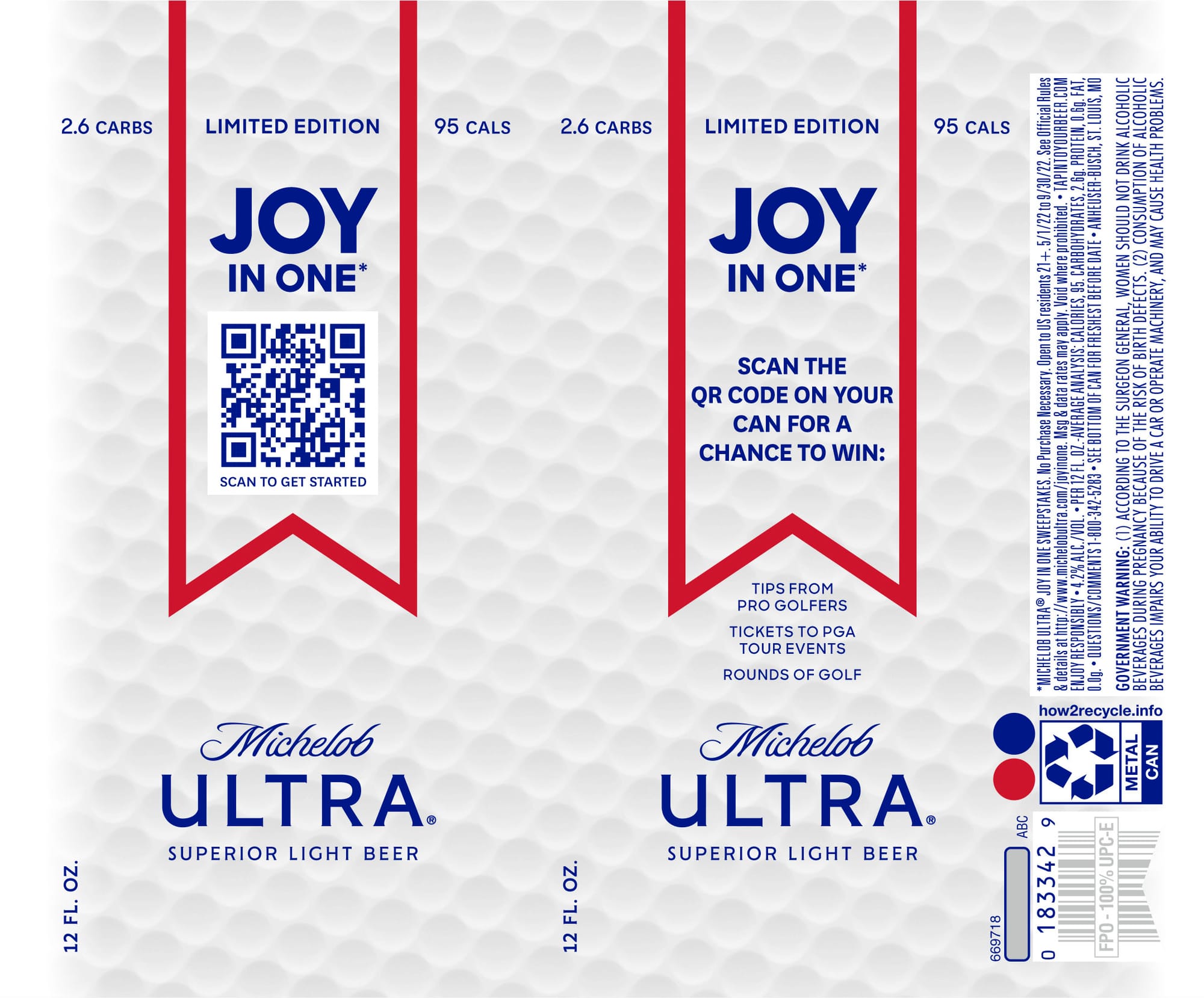 Joy In One* by Michelob ULTRA - beer label