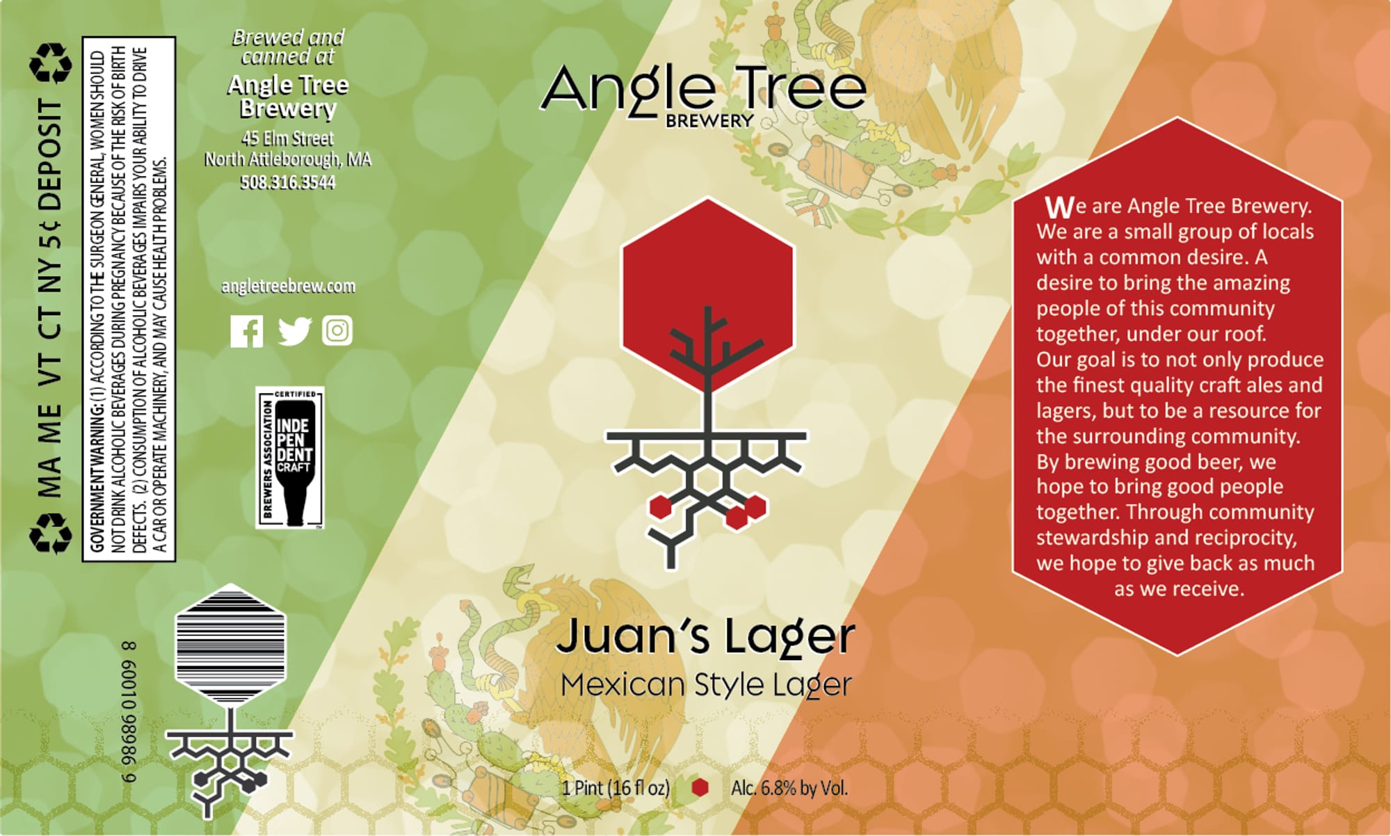 Juan’s Lager by Angle Tree Brewery - beer label