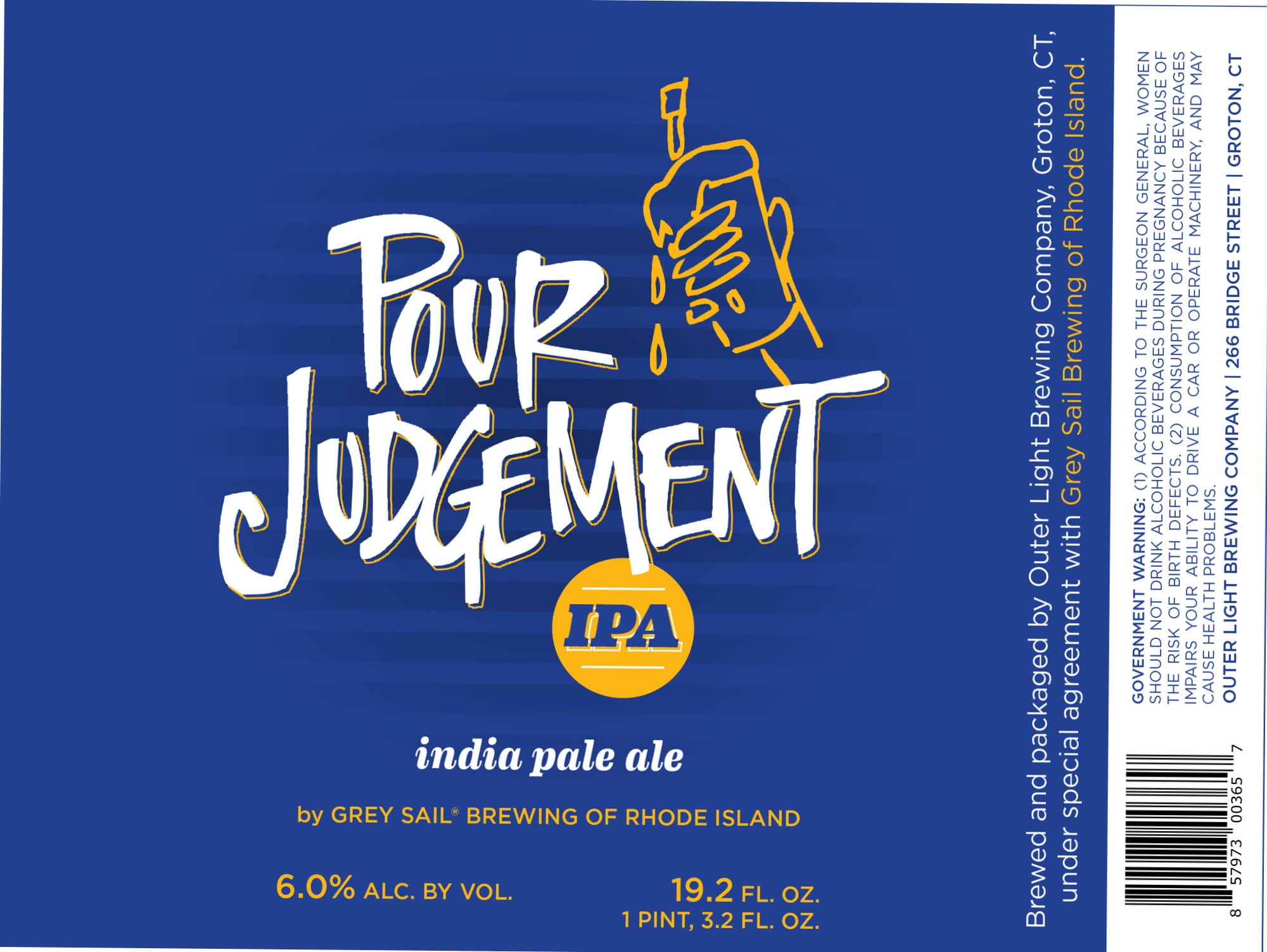 Judgement IPA by Grey Sail Brewing - beer label