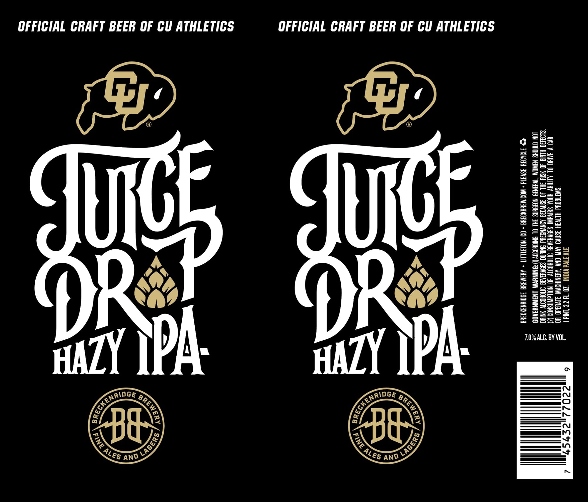 Juice Drop Hazy IPA by Breckenridge Brewery - beer label