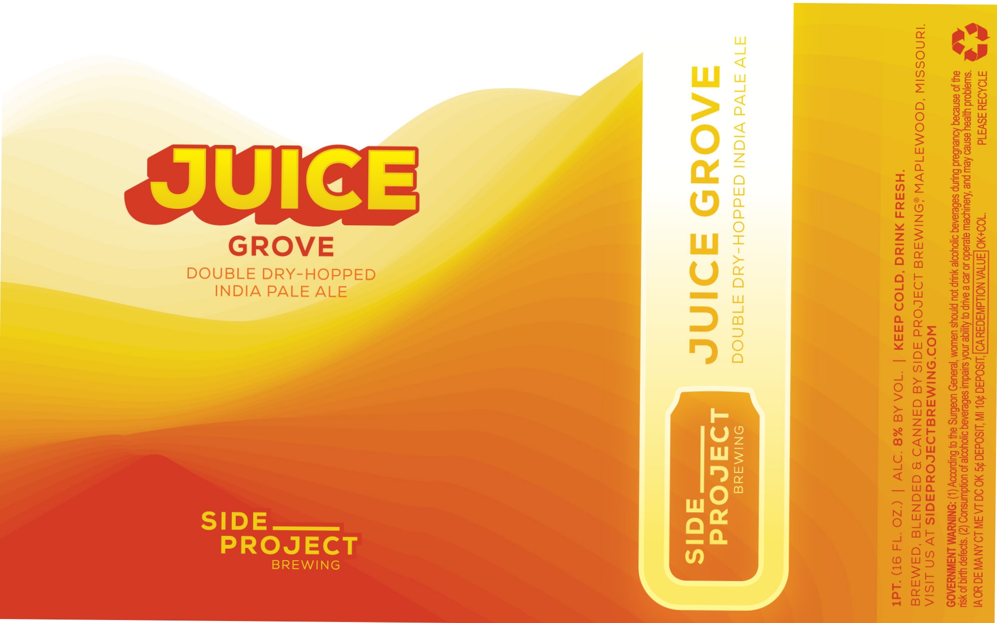 Juice Grove by Side Project Brewing - beer label