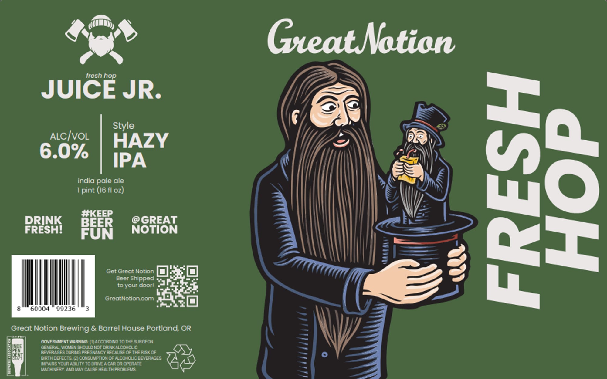 Juice Jr. by Great Notion Brewing & Barrel House - beer label