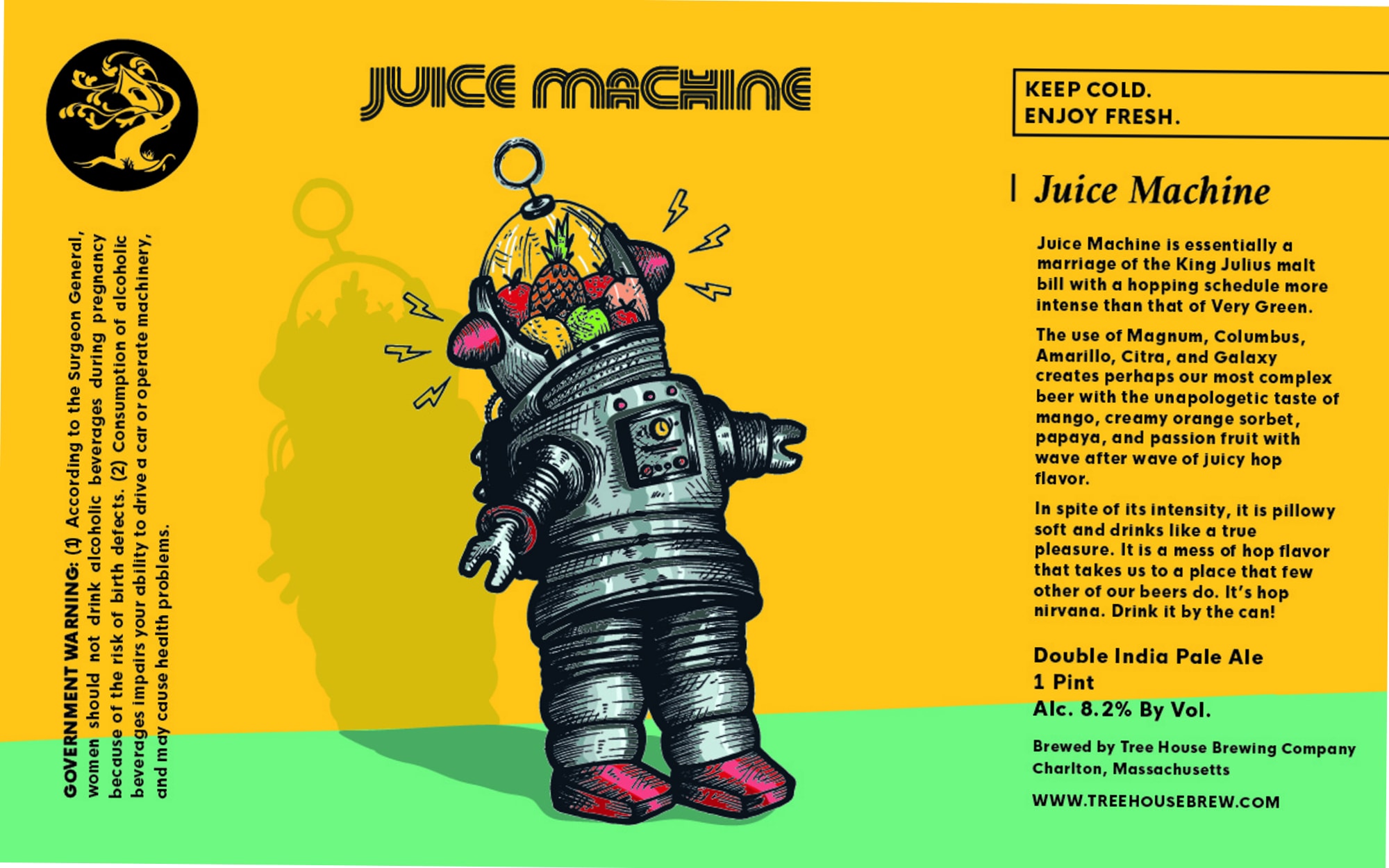 Juice Machine by Tree House Brewing Company - beer label
