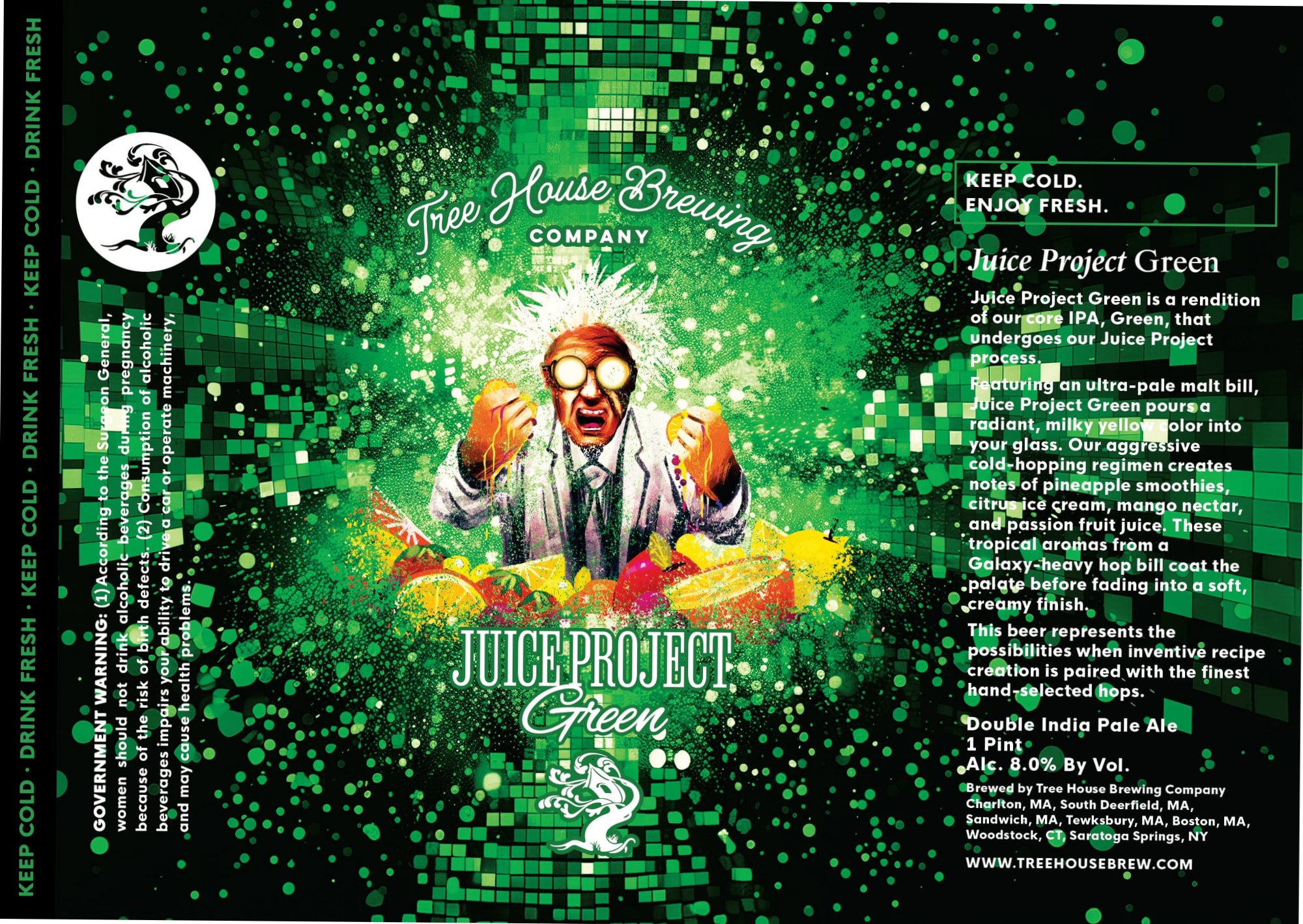 Juice Project Green by Tree House Brewing Company - beer label