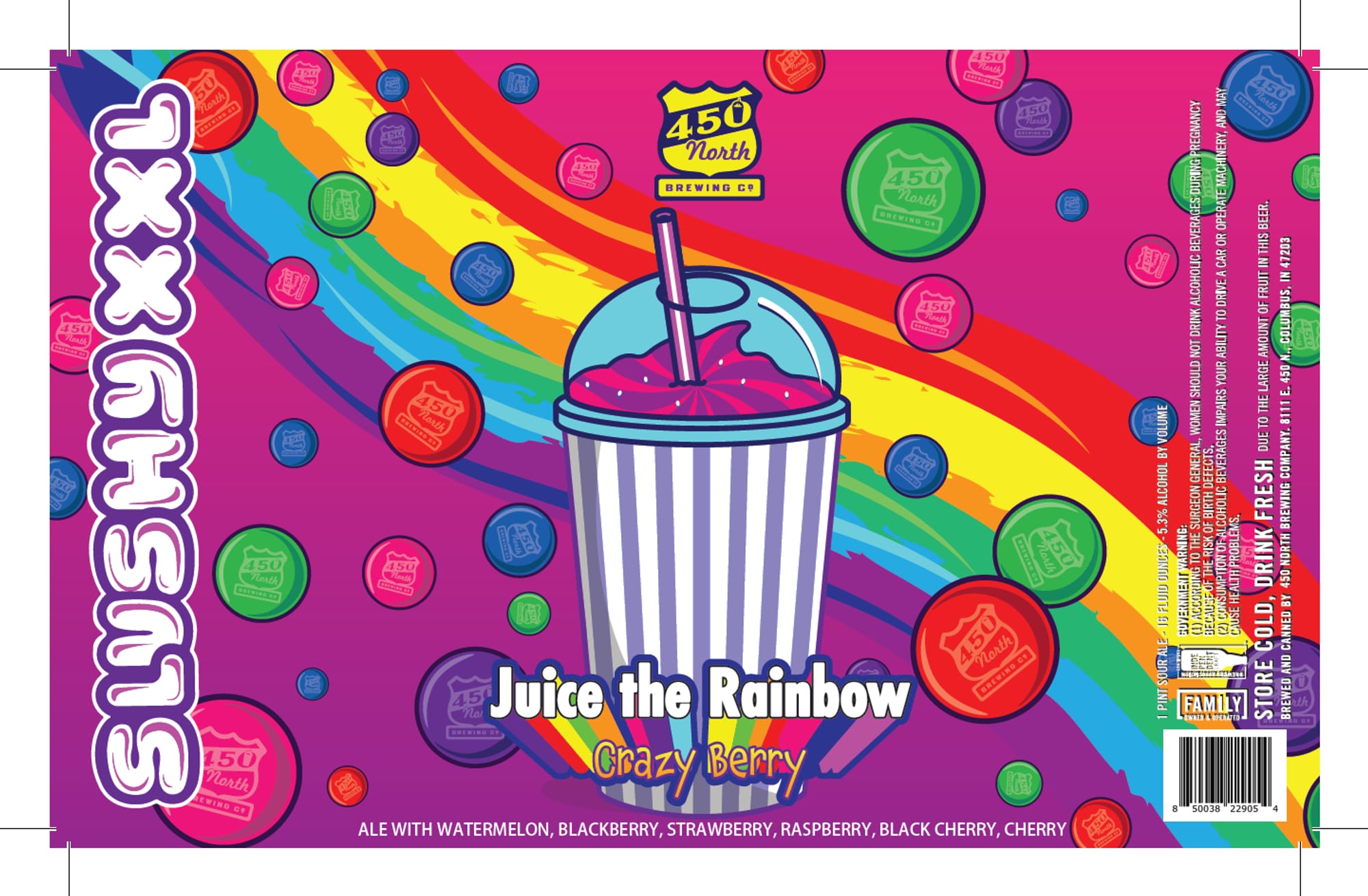 Juice the Rainbow by 450 North Brewing Co. - beer label
