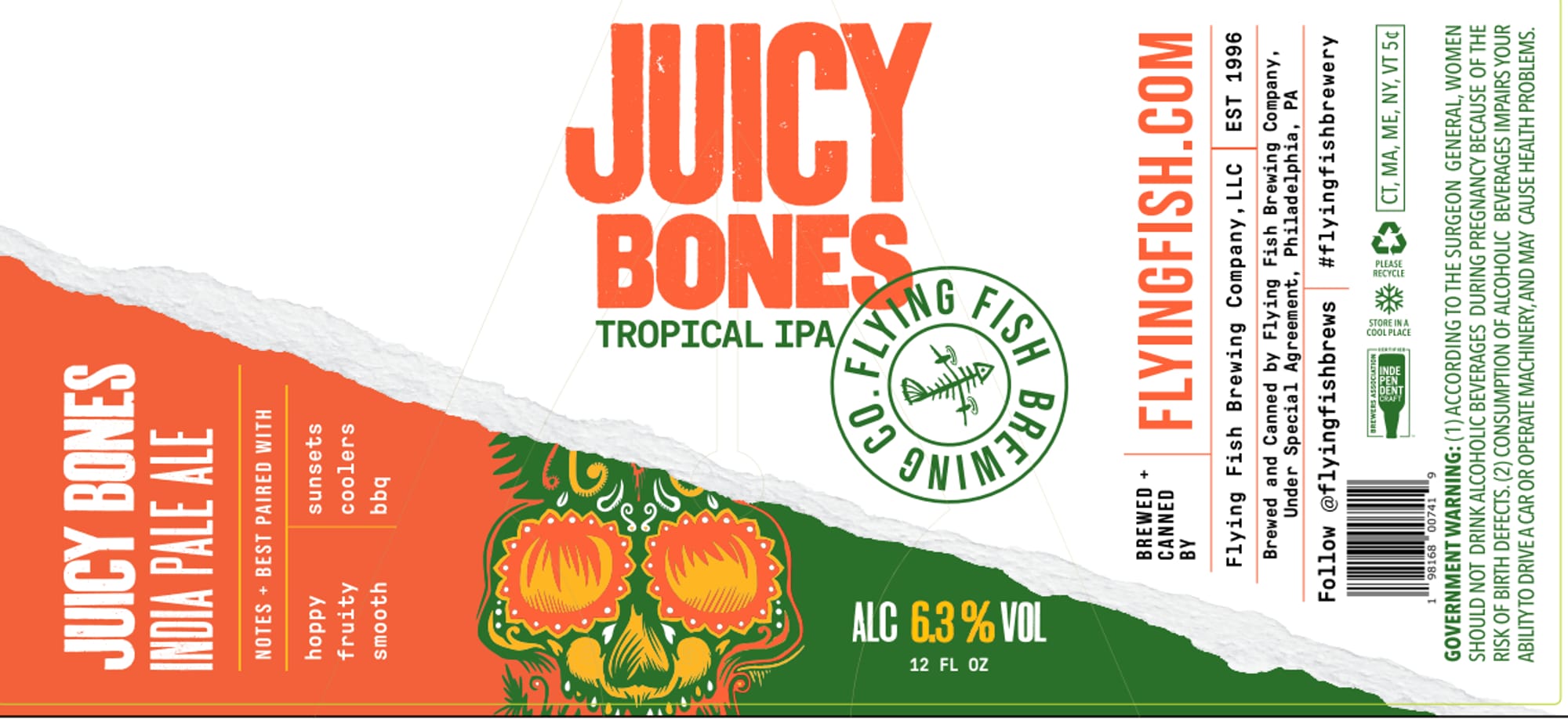 Juicy Bones by Flying Fish Brewing Company - beer label