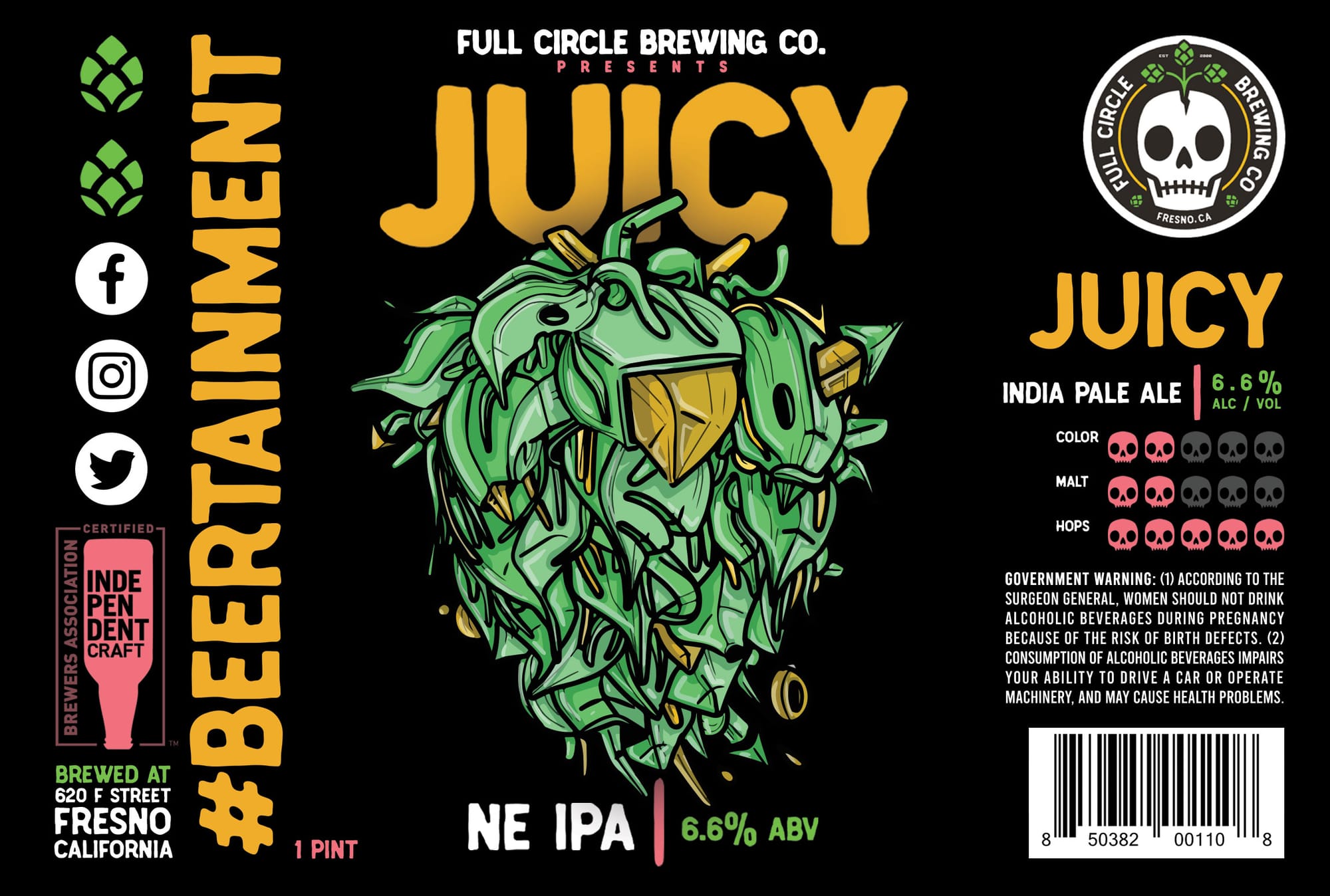 Juicy by Full Circle Brewing Co. - beer label