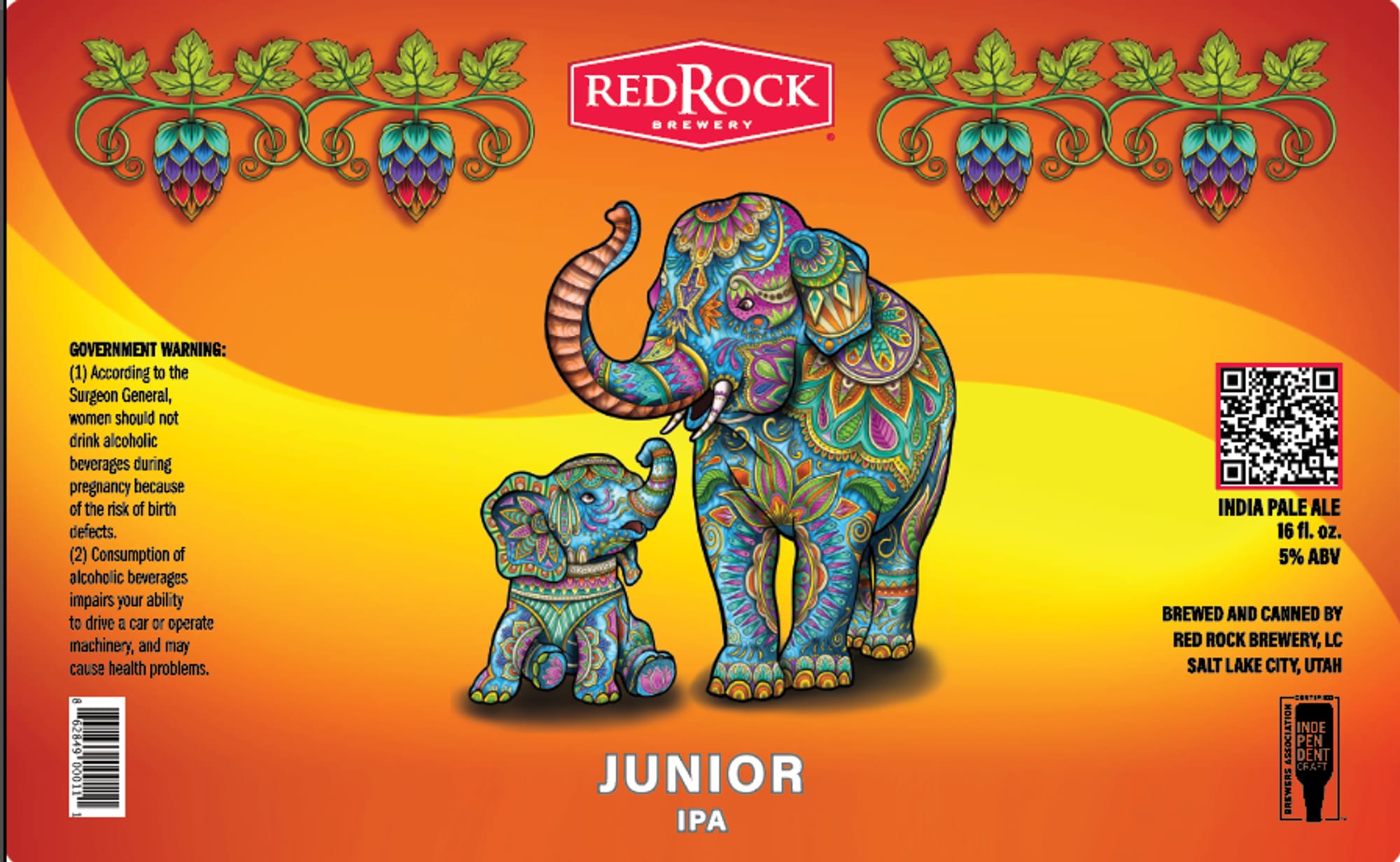 Junior IPA by RedRock Brewery - beer label