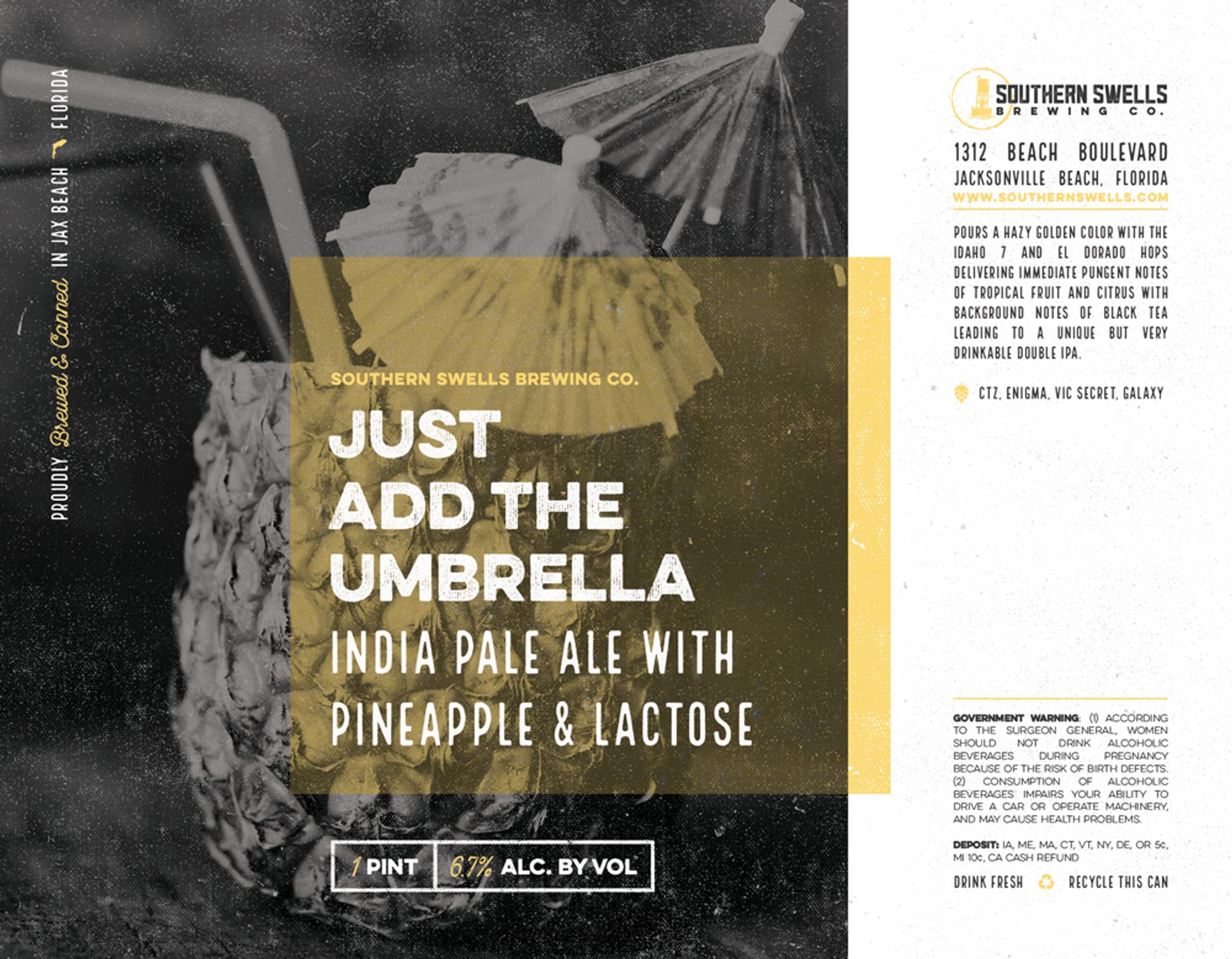 Just Add the Umbrella by Southern Swells Brewing Co. - beer label