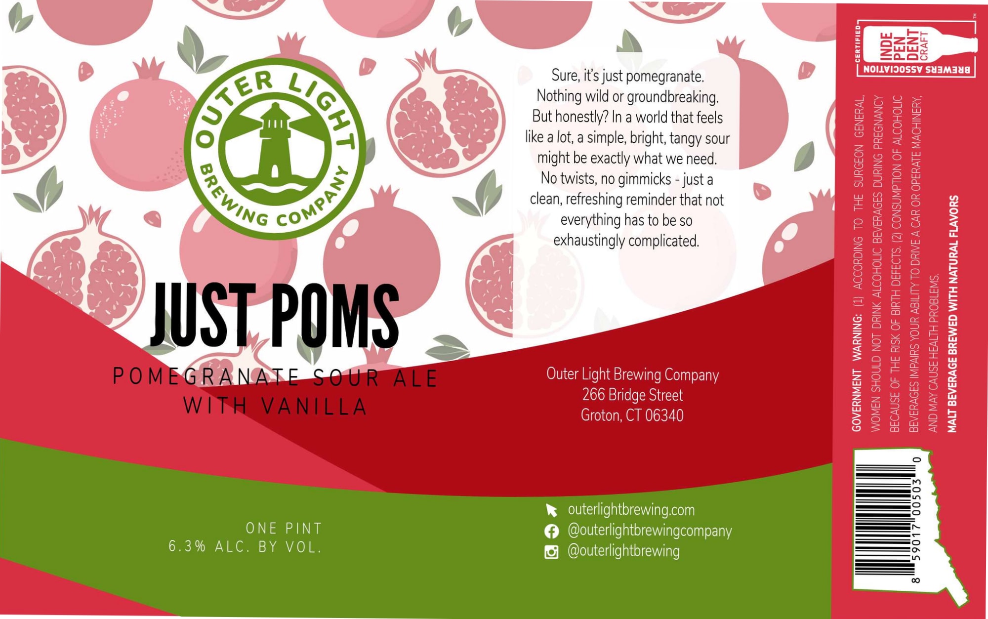 Just Poms by Outer Light Brewing Company - beer label