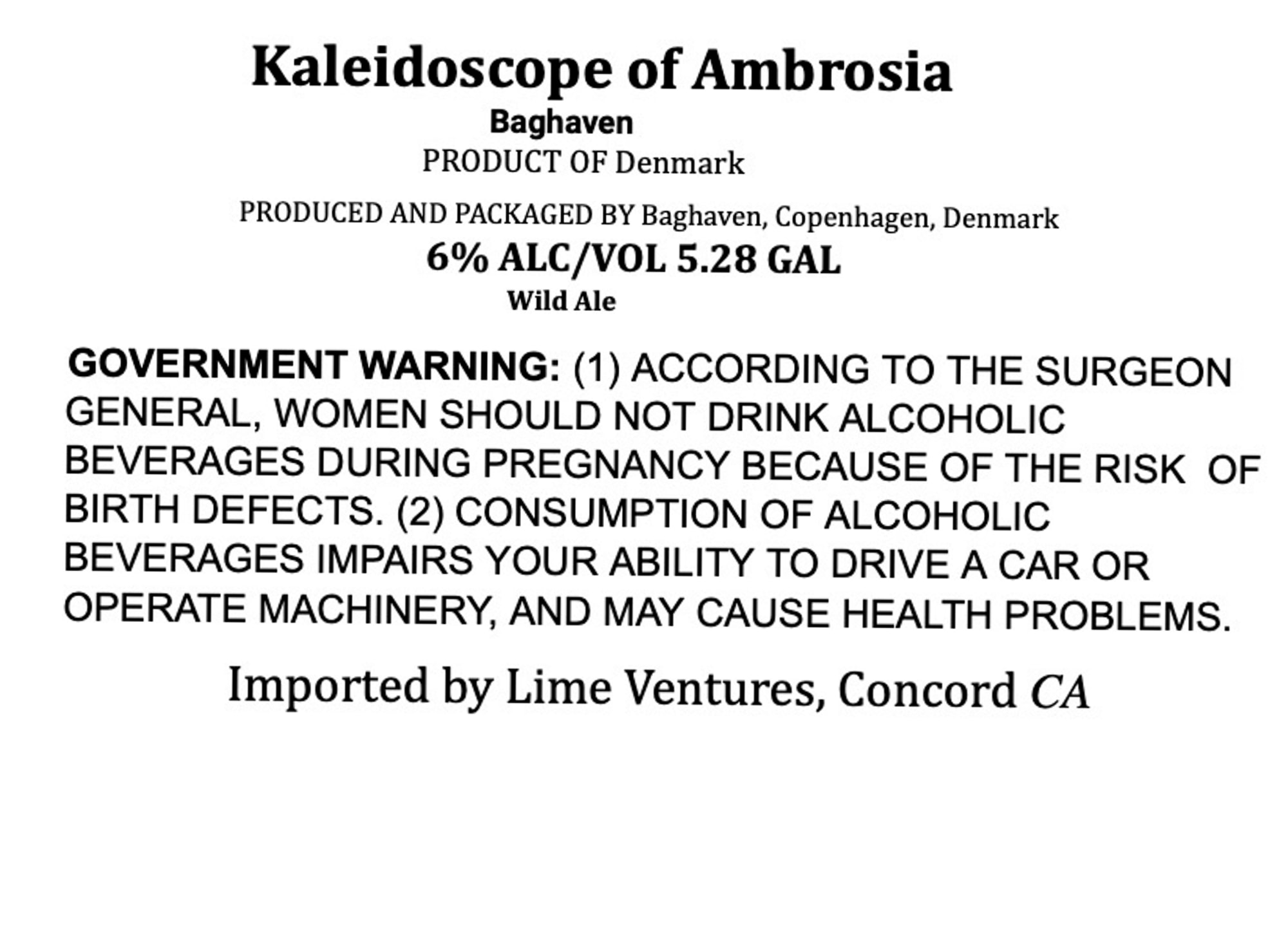 Kaleidoscope of Ambrosia by Baghaven - beer label