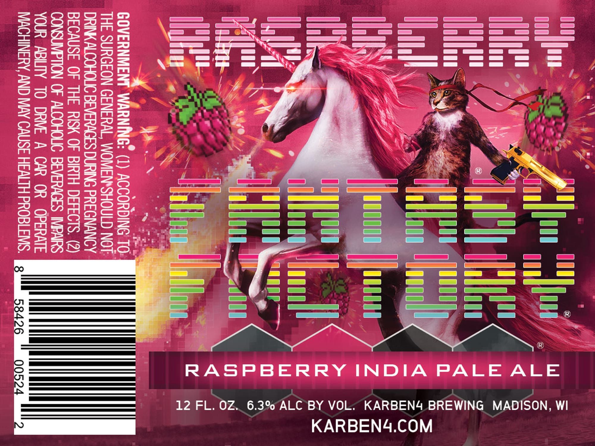 Raspberry India Pale Ale by Karben4 Brewing - beer label