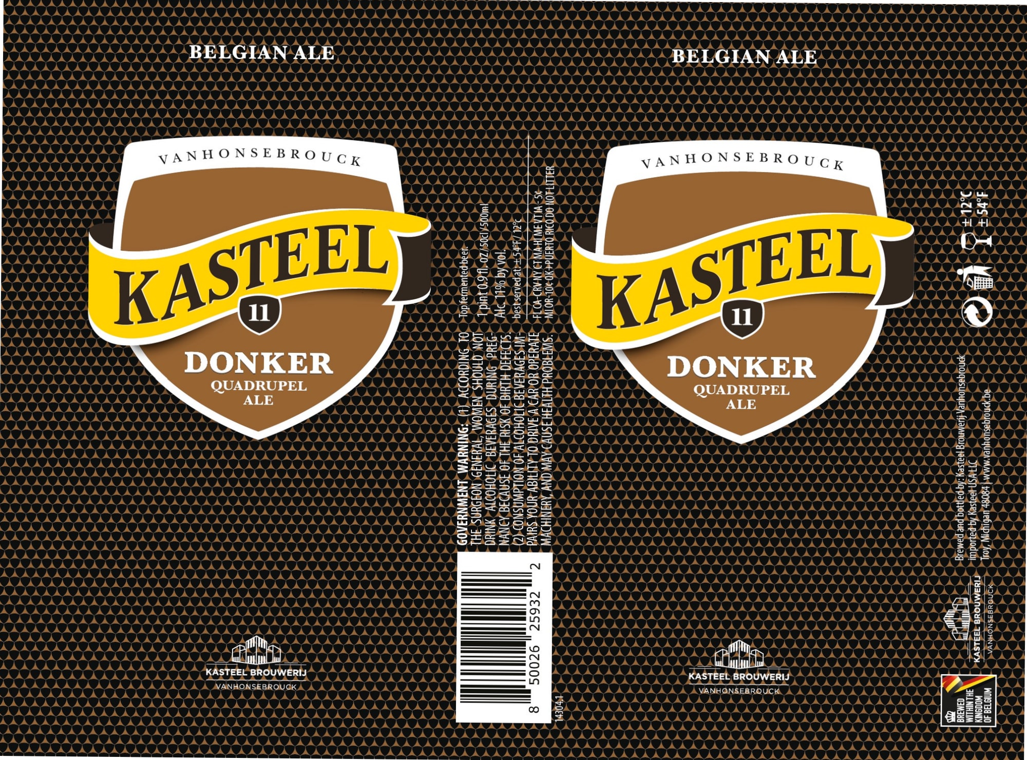Kasteel Donker by Brouwerij Van Honsebrouck - beer label