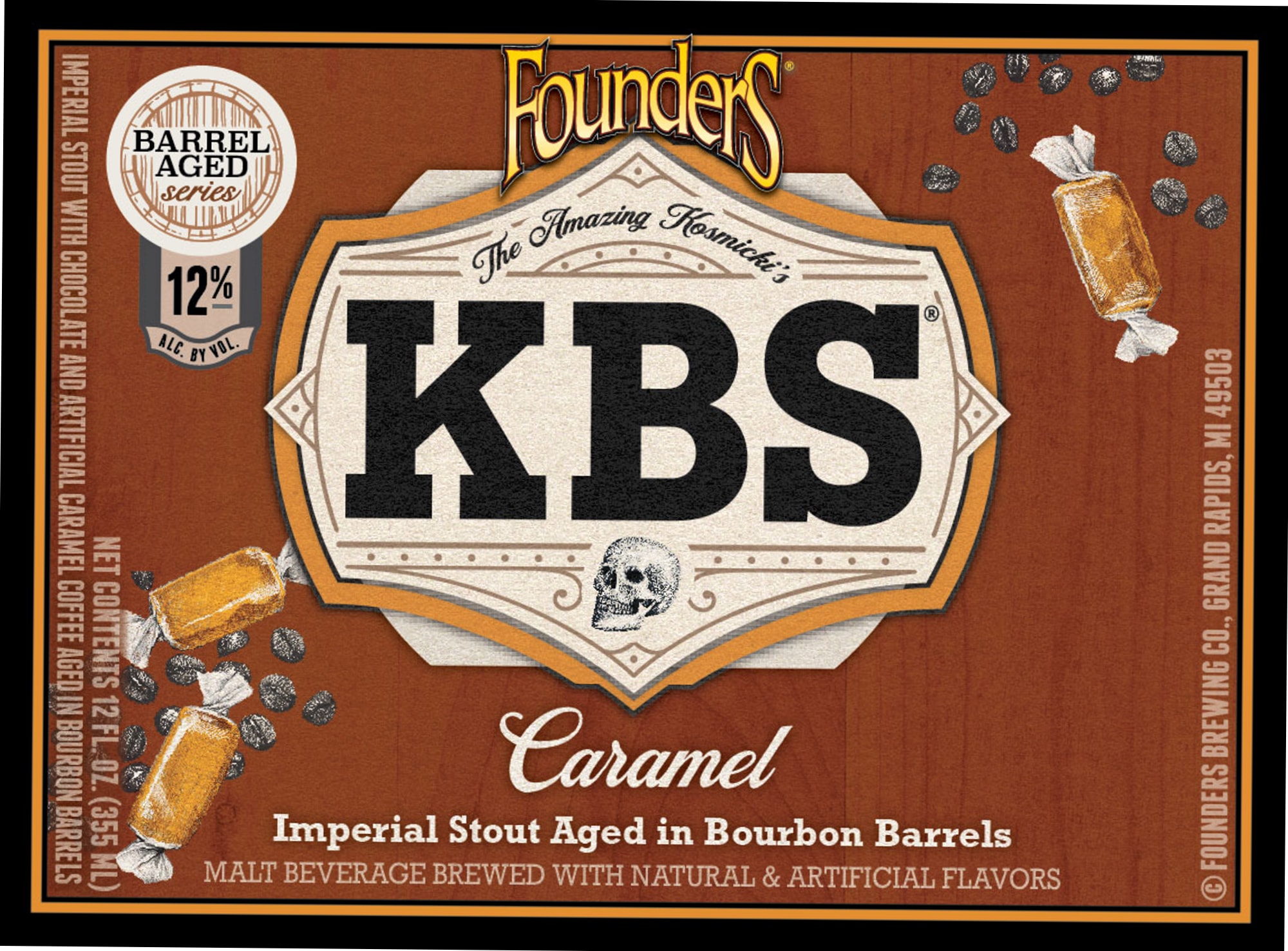 KBS Caramel by Founders Brewing Co. - beer label