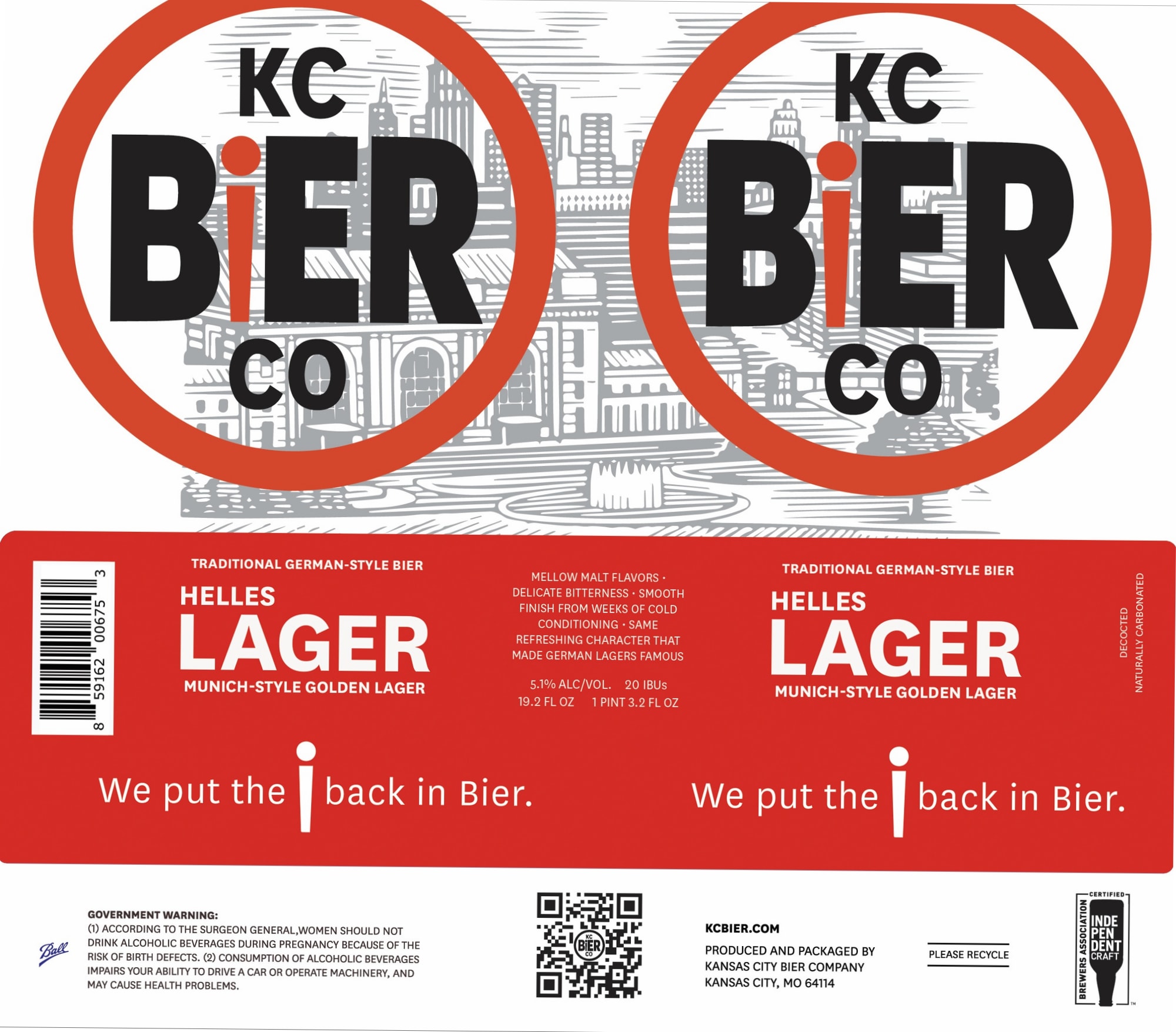 Helles Lager by KC Bier Co. - beer label