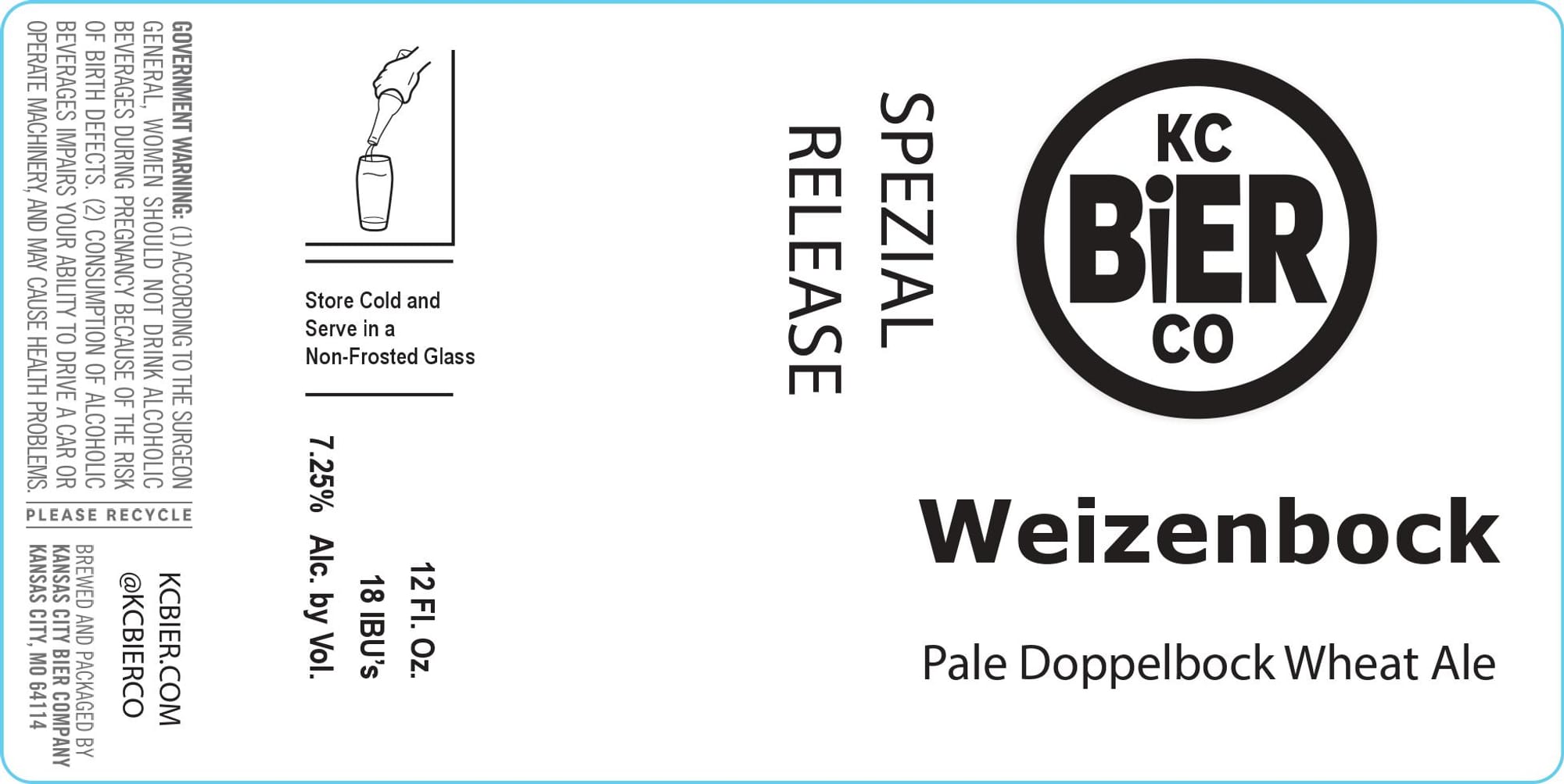 Spezial Release Weizenbock by KC Bier Co. - beer label