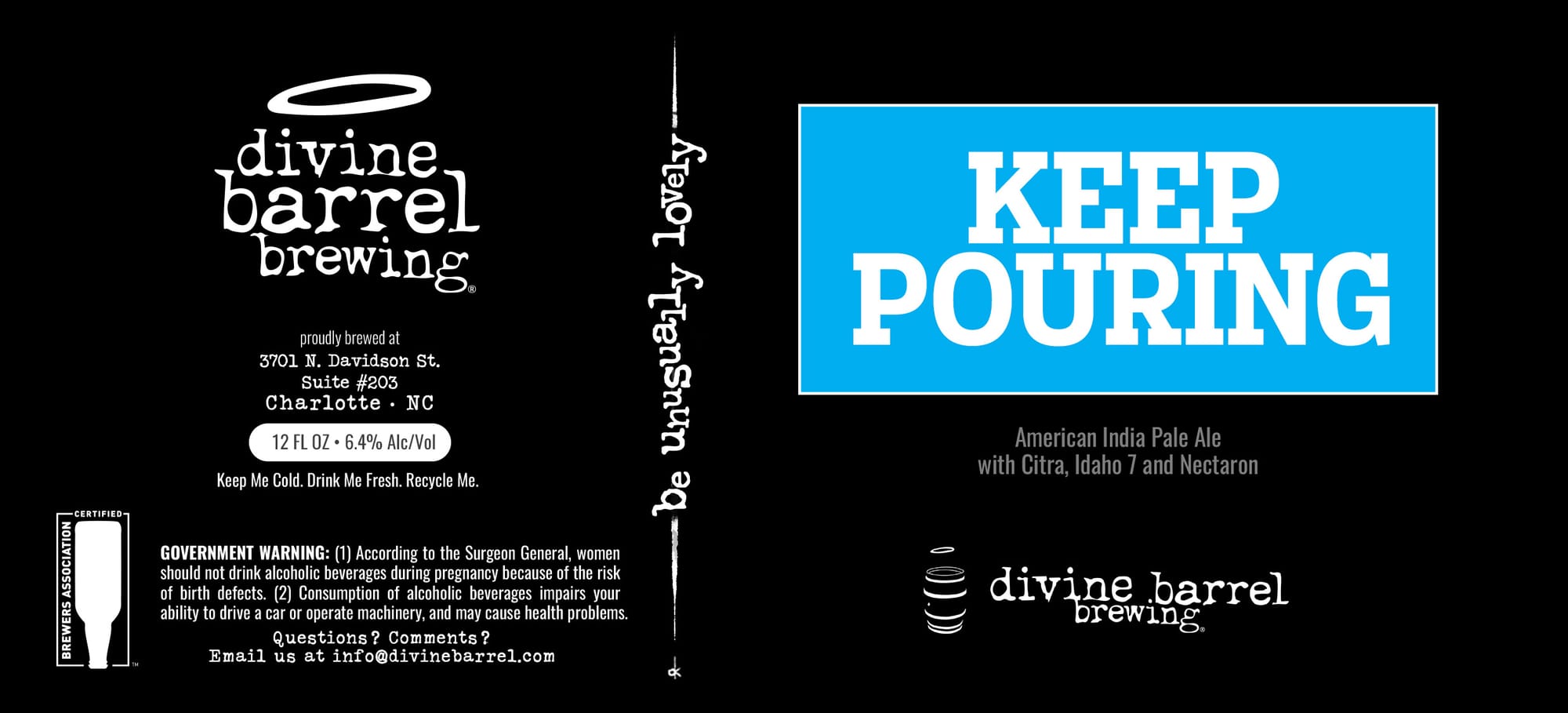 Keep Pouring by Divine Barrel Brewing - beer label