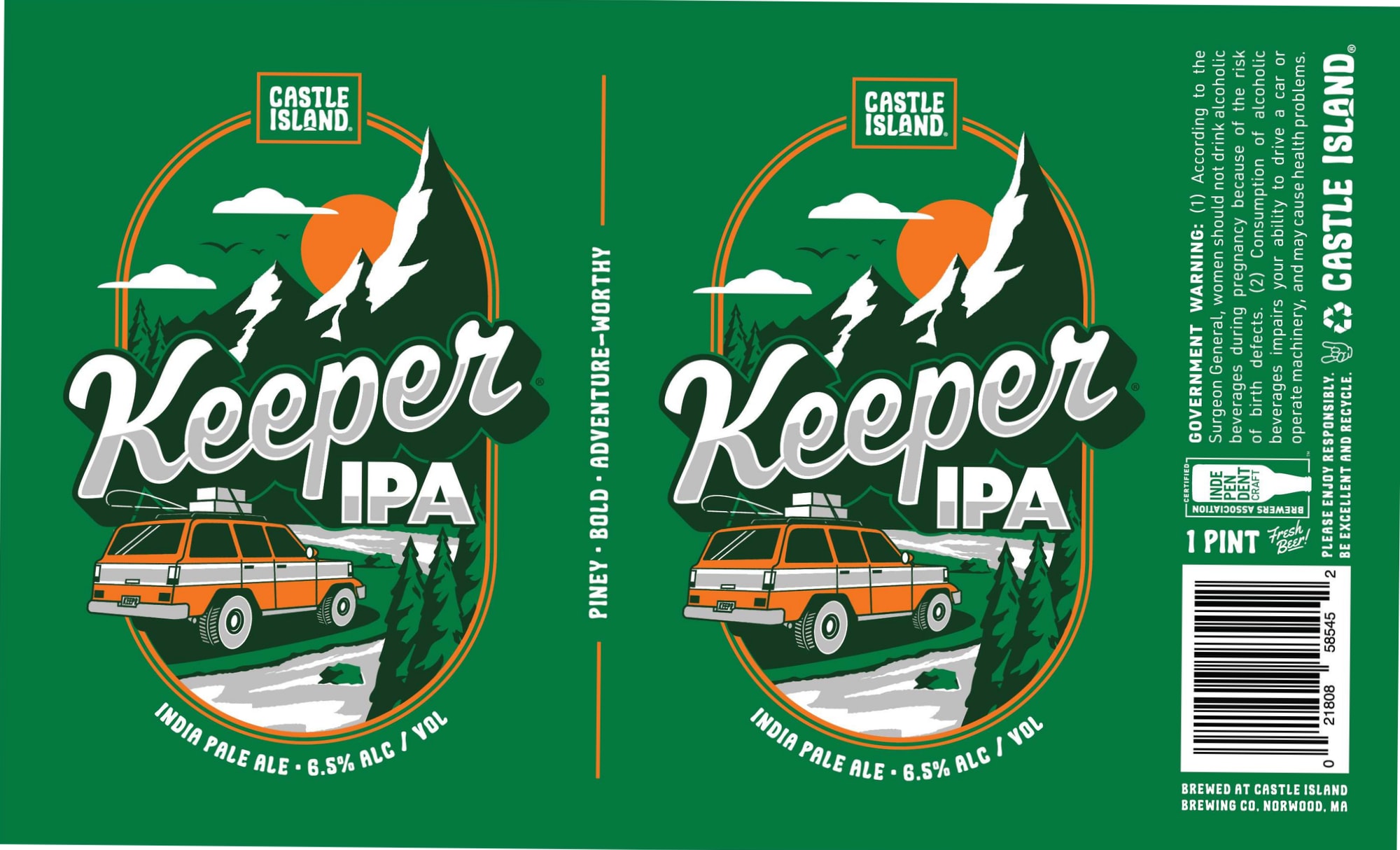 Keeper IPA by Castle Island Brewing Co. - beer label