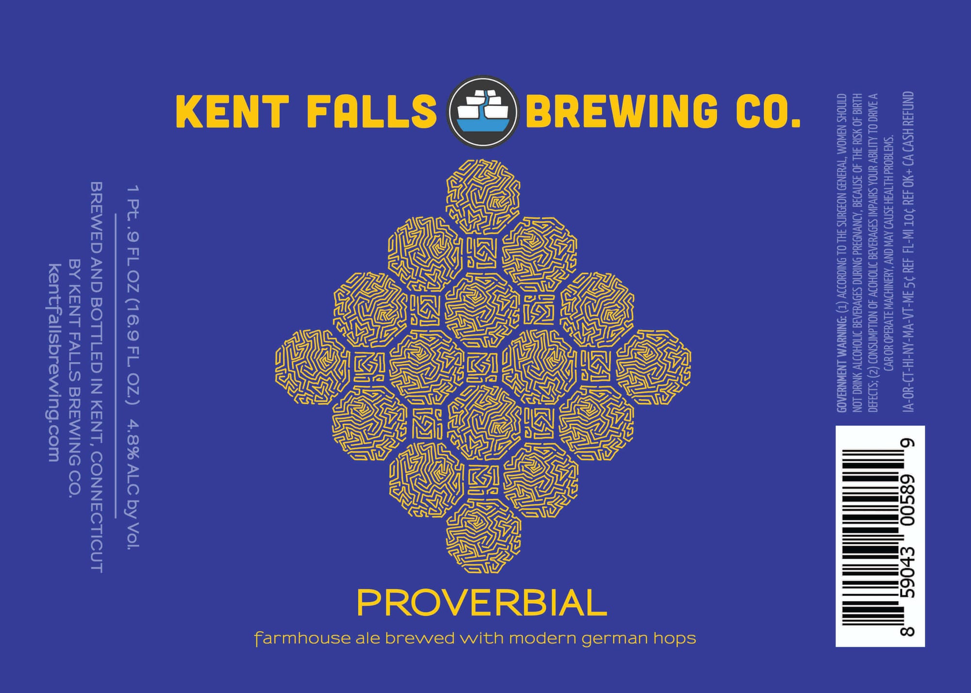Proverbial by Kent Falls Brewing Co. - beer label